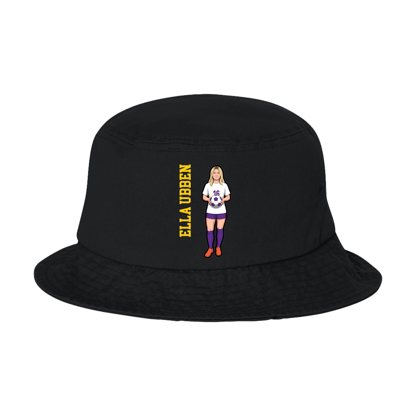 Bucket Cap — Name Vertical in Black