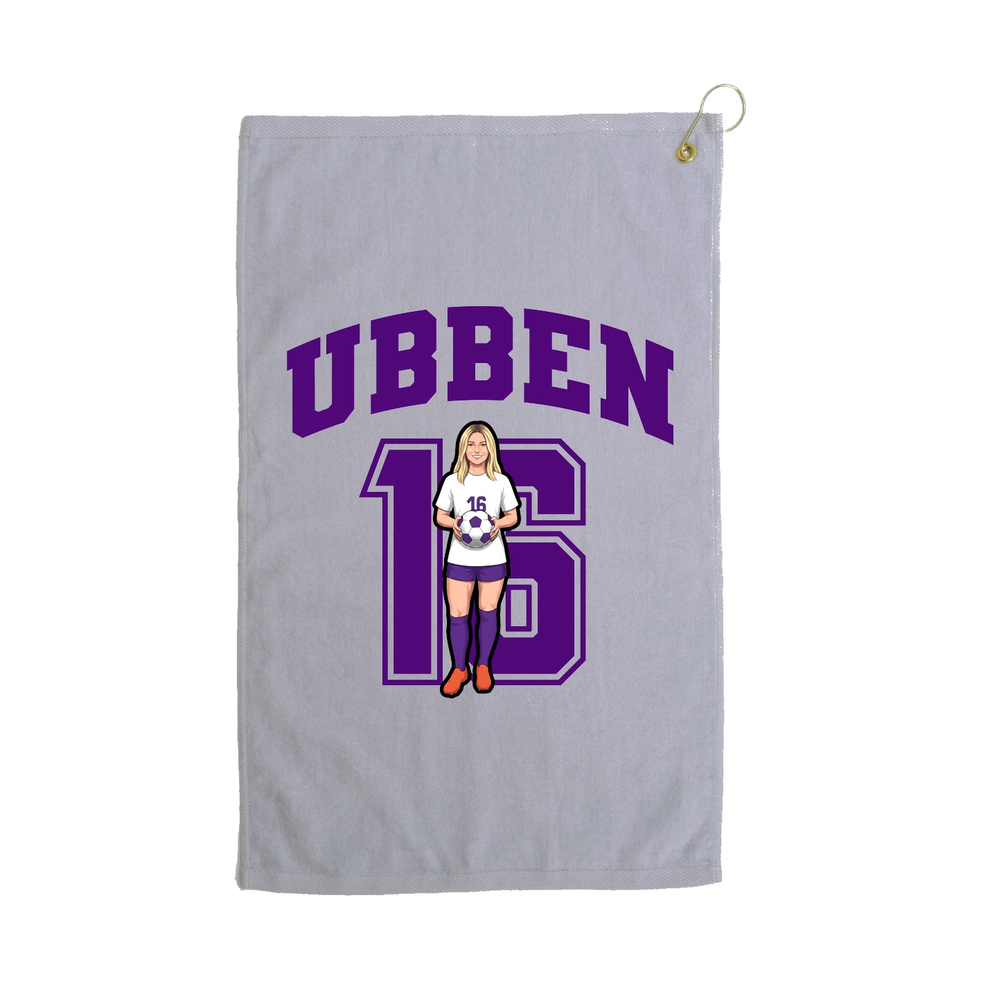 Golf Towel — Number in Grey
