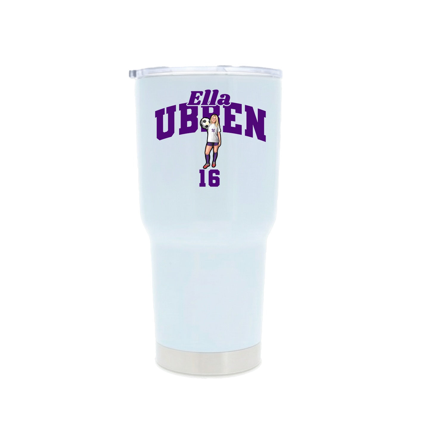 30oz Stainless Steel Tumbler — Signature Arch in White