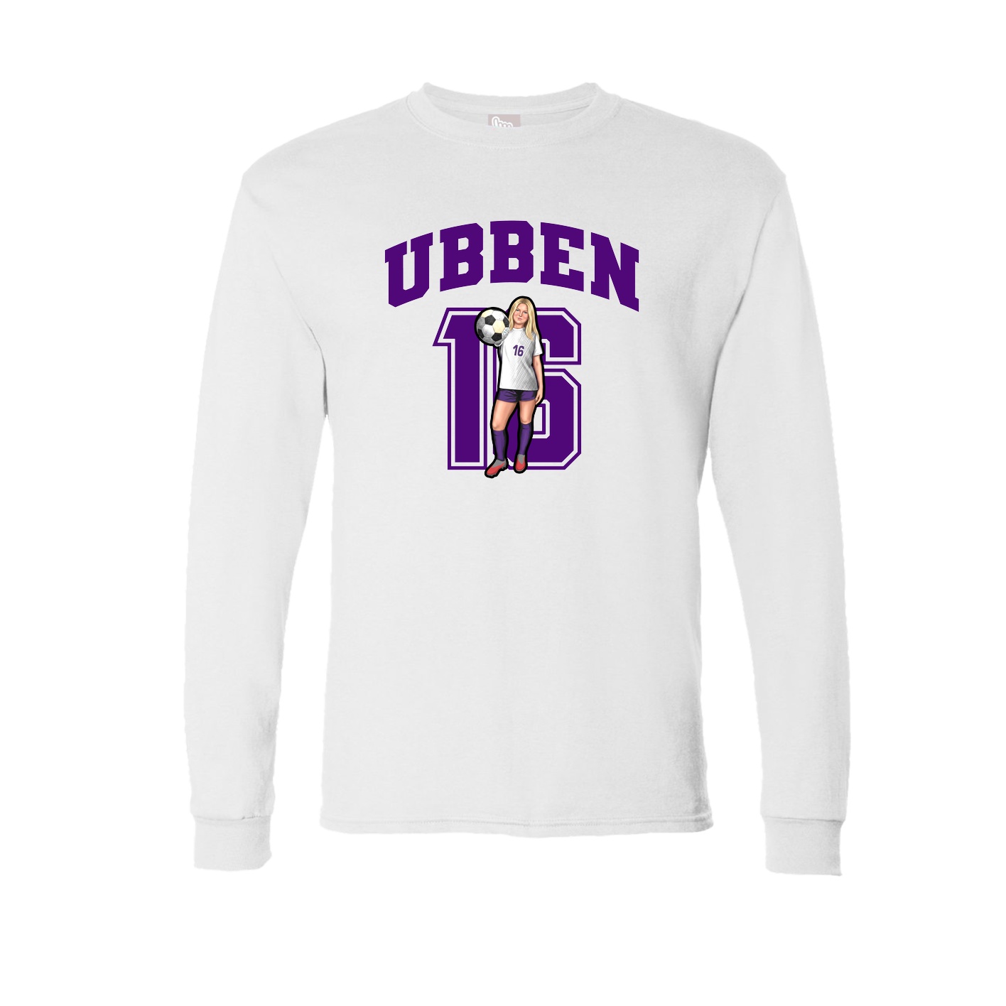 Long Sleeve Tee — Number in White