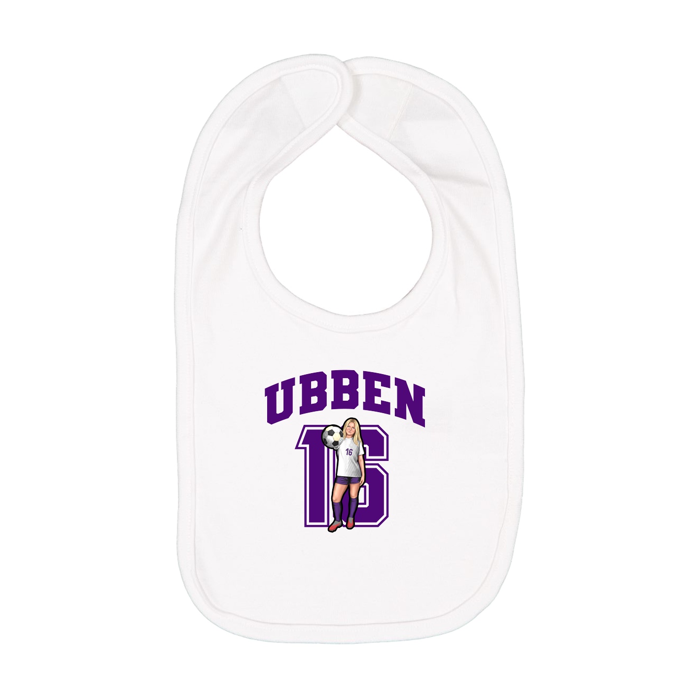 Infant Bib — Number in White