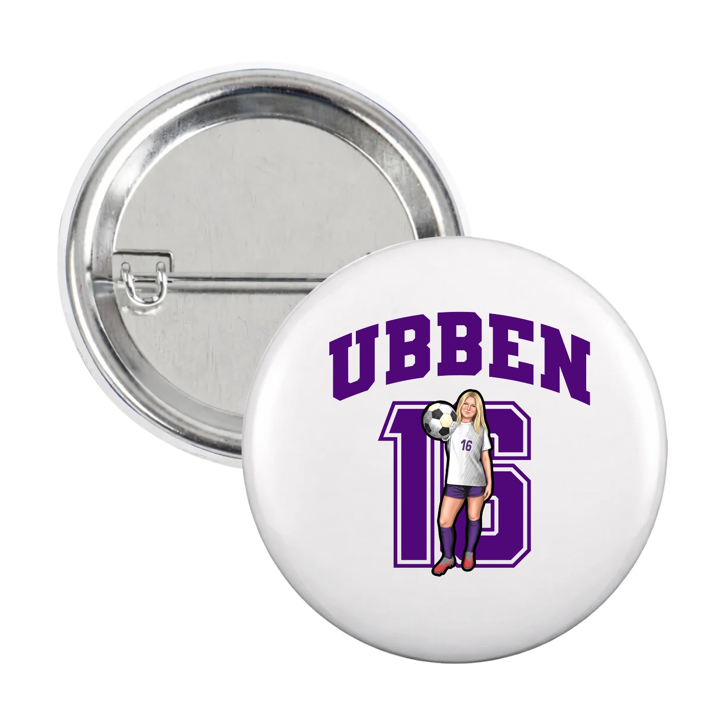 Game Day Button — Number in White