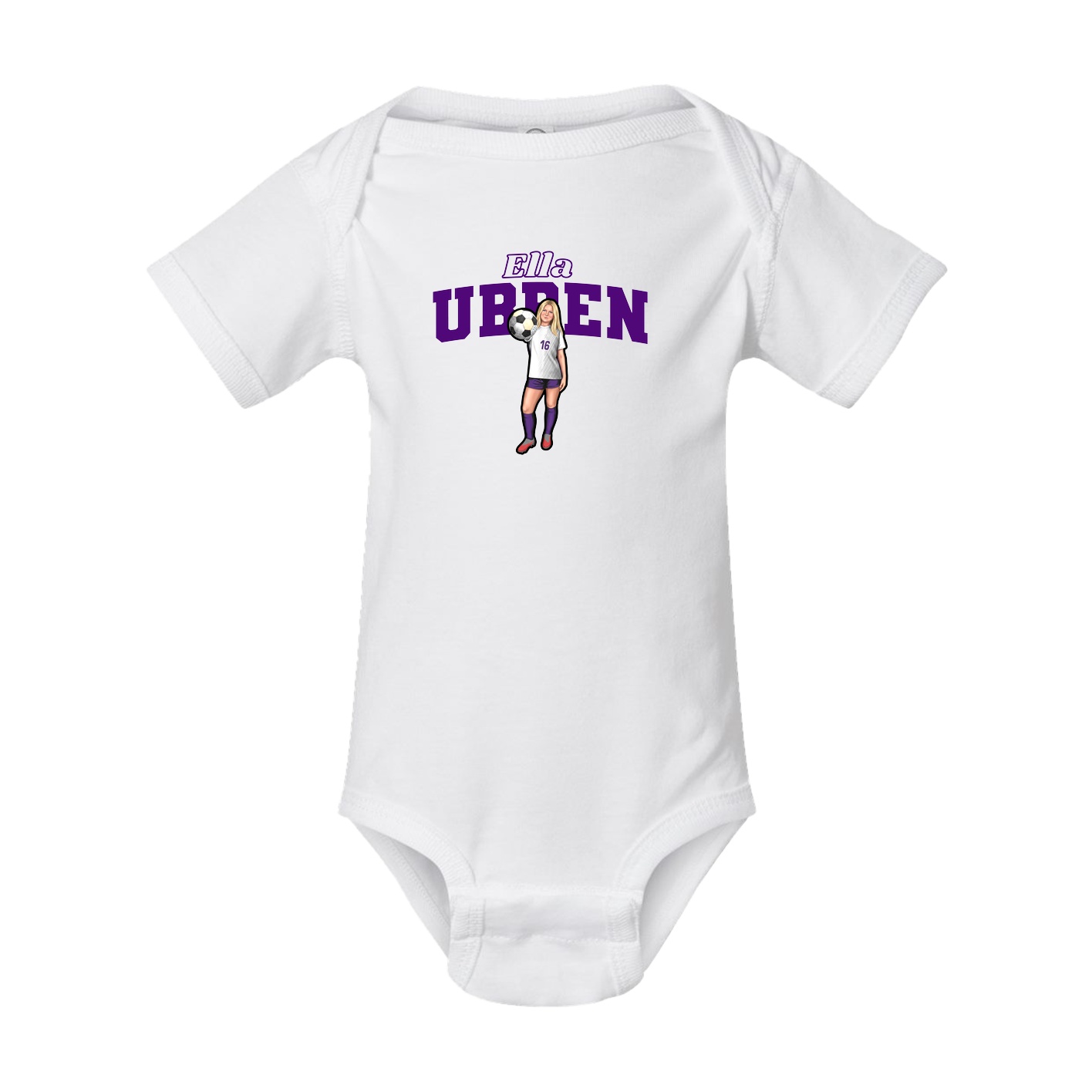 Baby Onesie — Name Arch in White