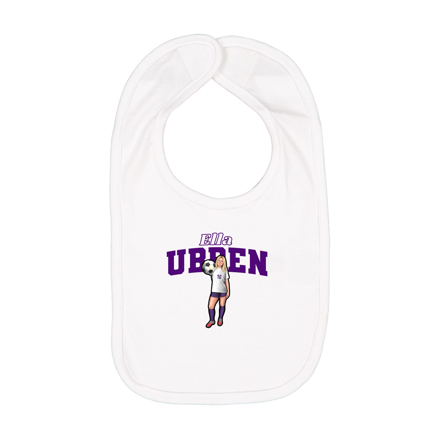 Infant Bib — Name Arch in White
