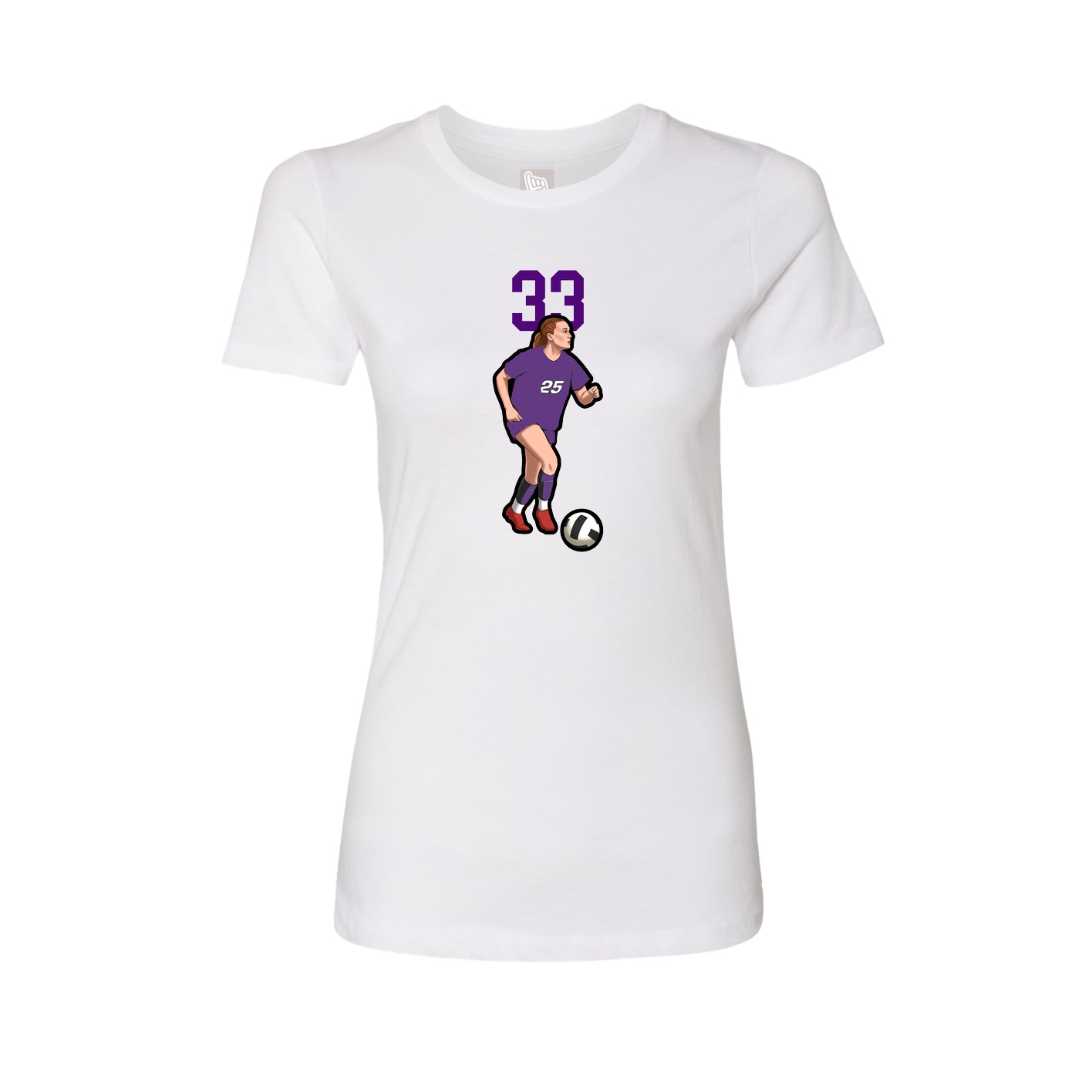 Fitted Women's Tee — Number Top in White