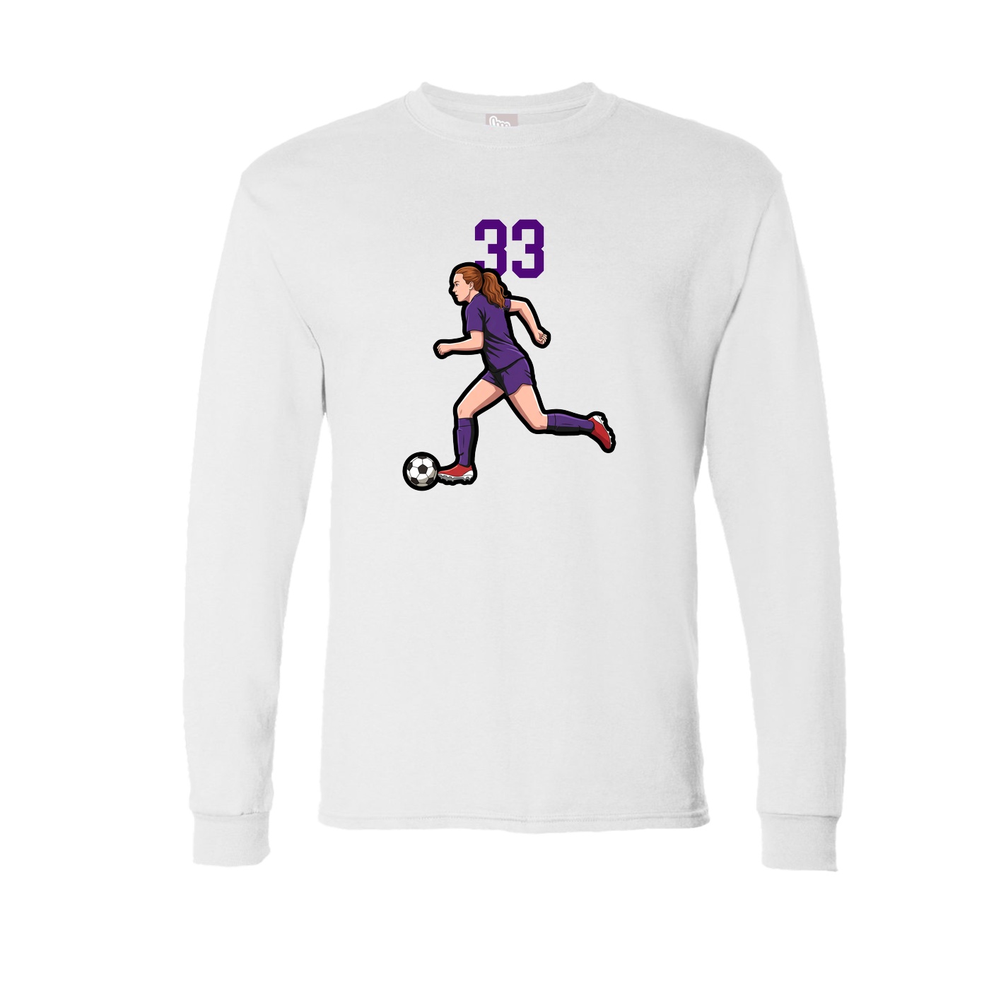 Long Sleeve Tee — Number Top in White