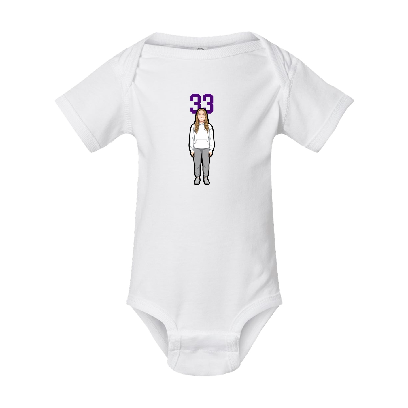 Baby Onesie — Number Top in White