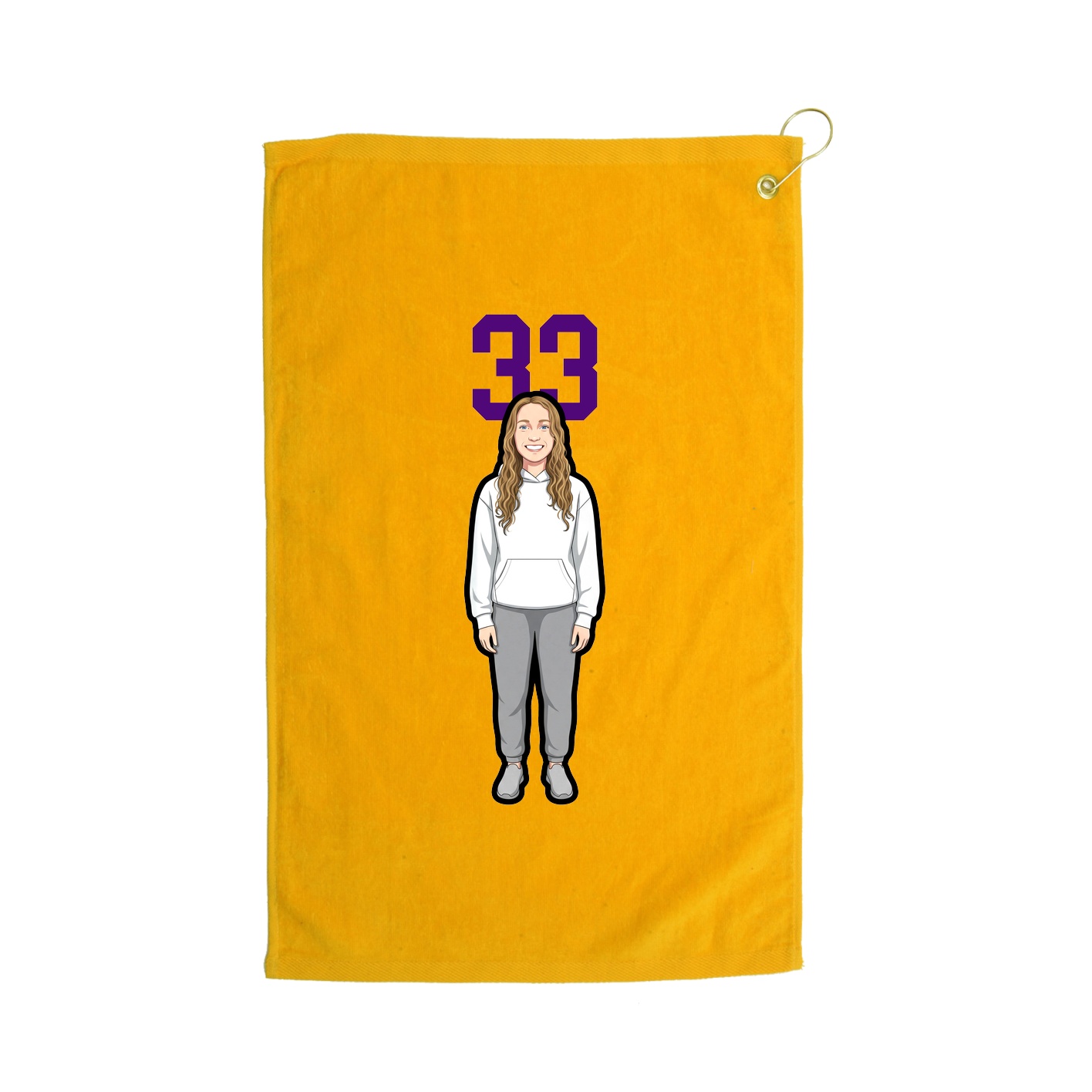 Golf Towel — Number Top in Gold