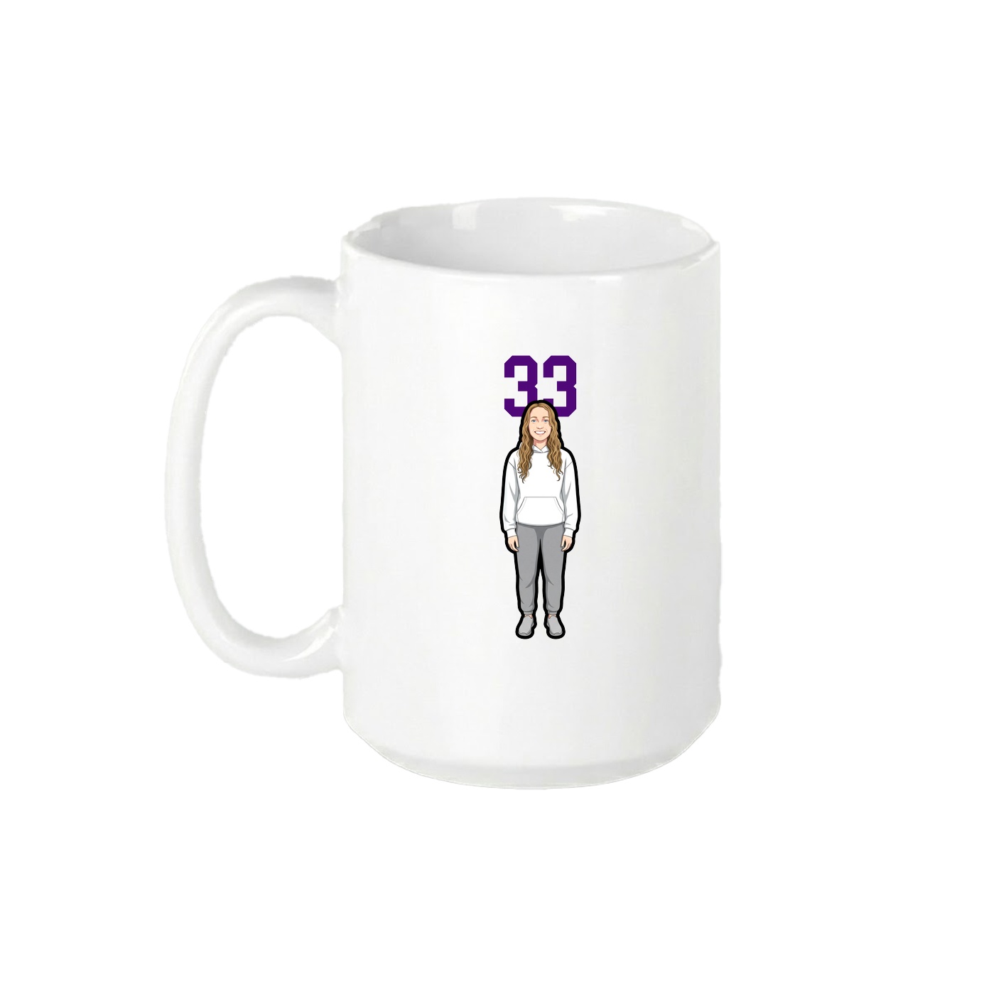 15oz Coffee Mug — Number Top in White