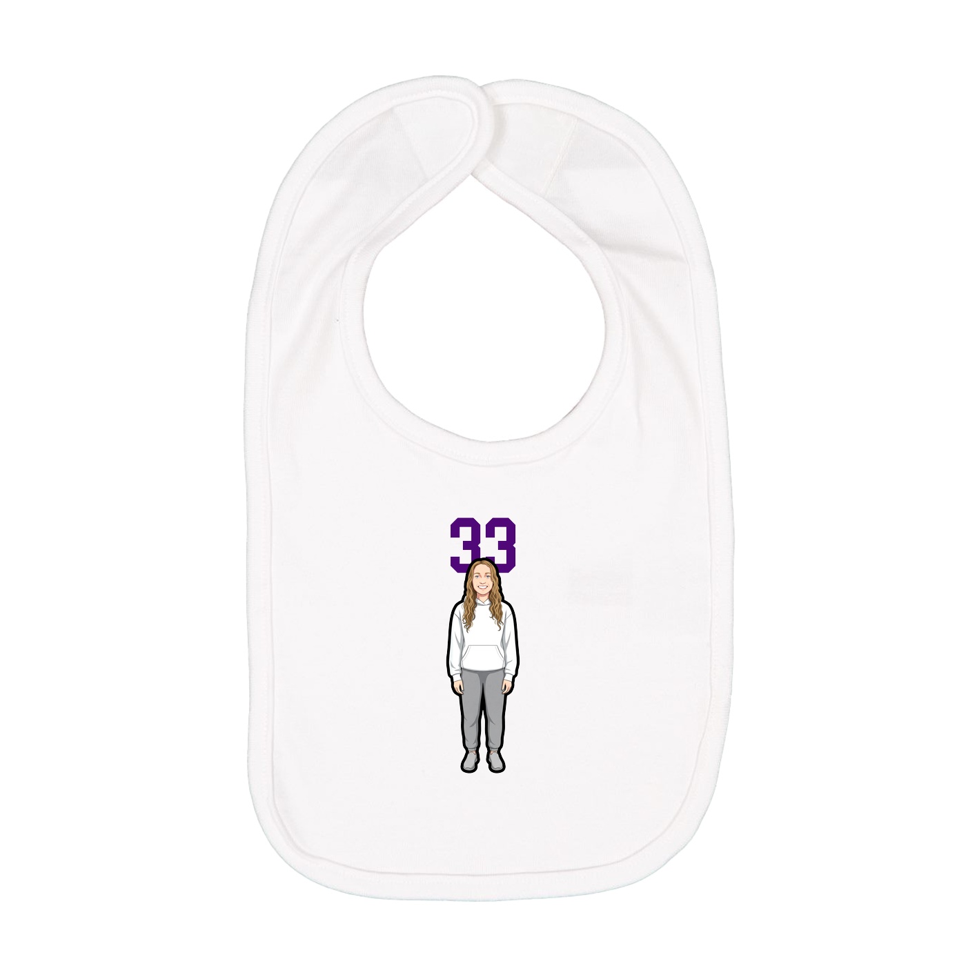 Infant Bib — Number Top in White