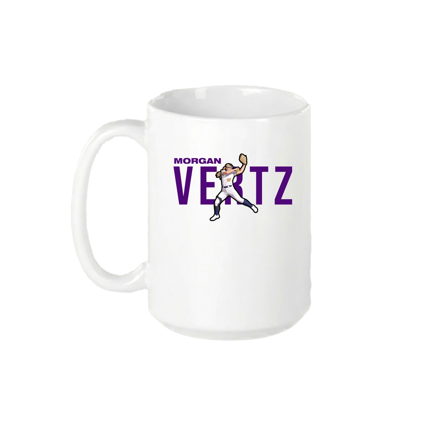 15oz Coffee Mug — Player Name in White