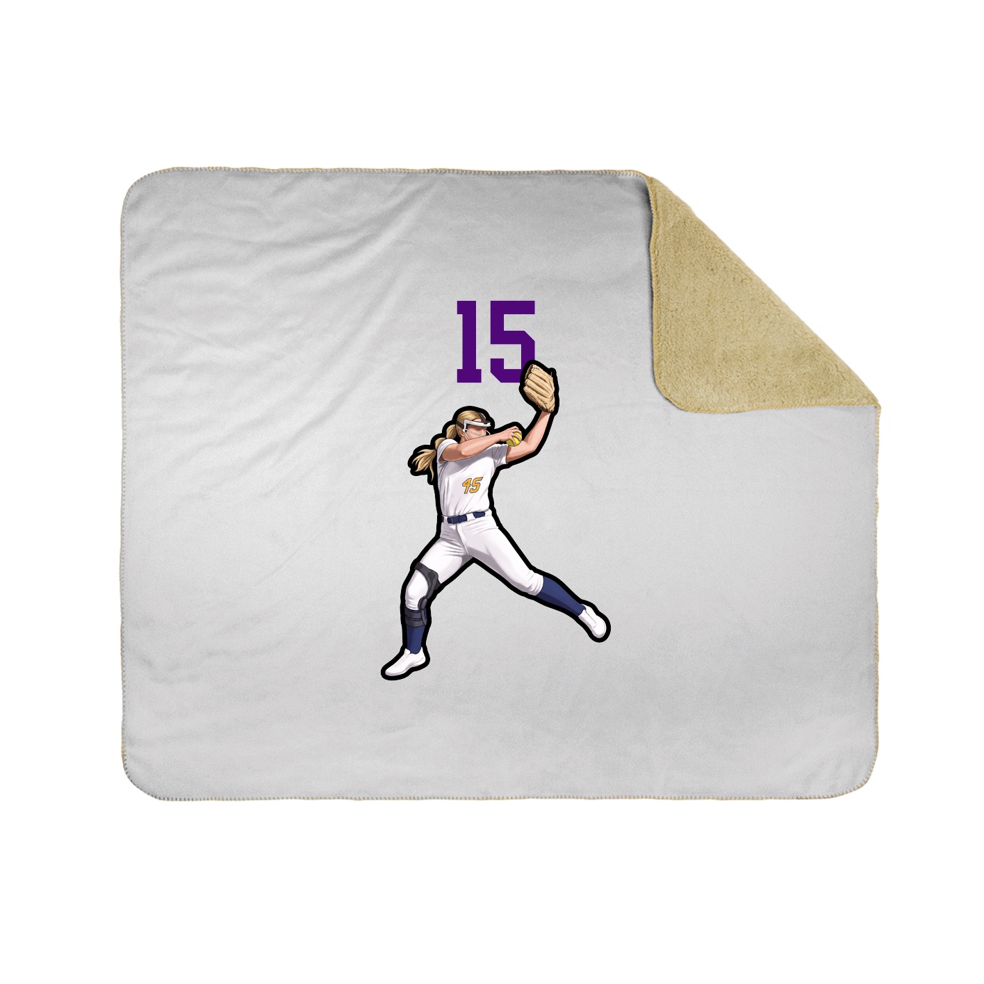Throw Blanket — Number Top in White