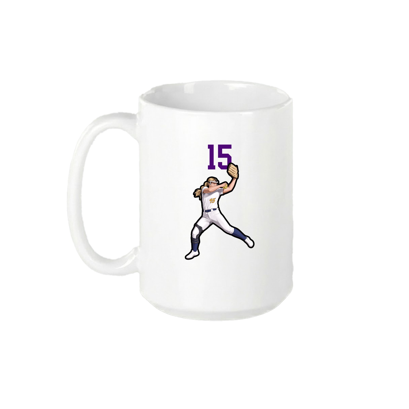 15oz Coffee Mug — Number Top in White
