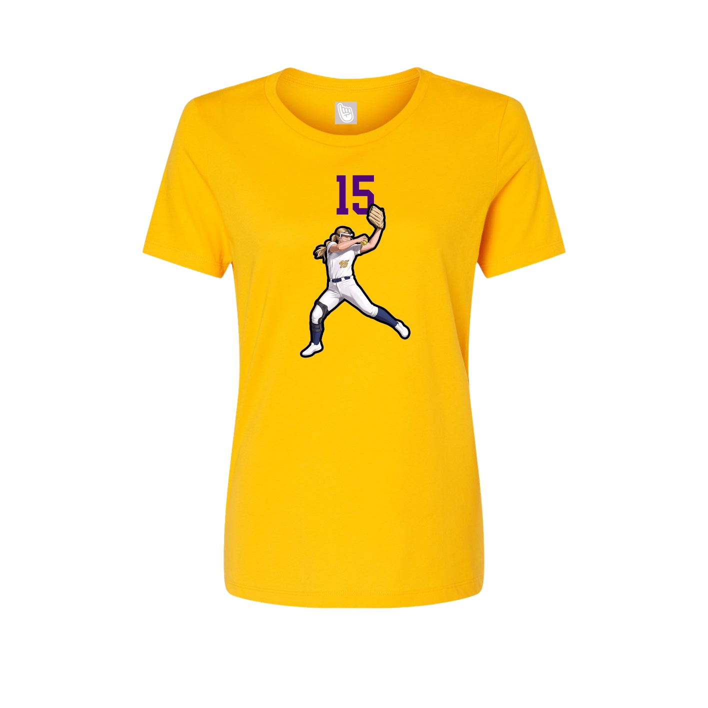 Fitted Women's Tee — Number Top in Gold