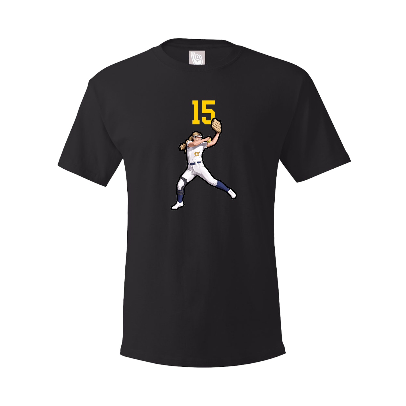 Youth Tee — Number Top in Black