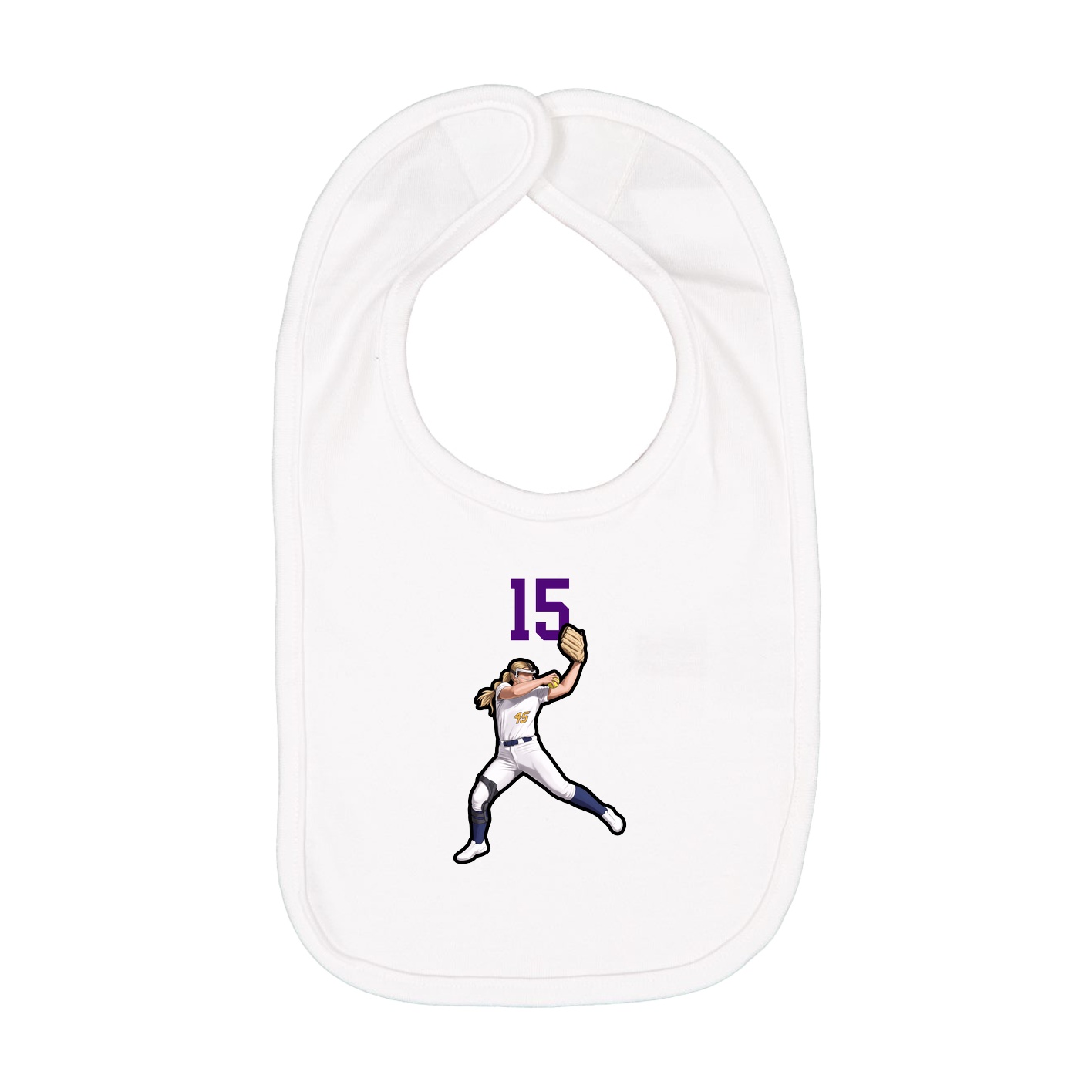 Infant Bib — Number Top in White