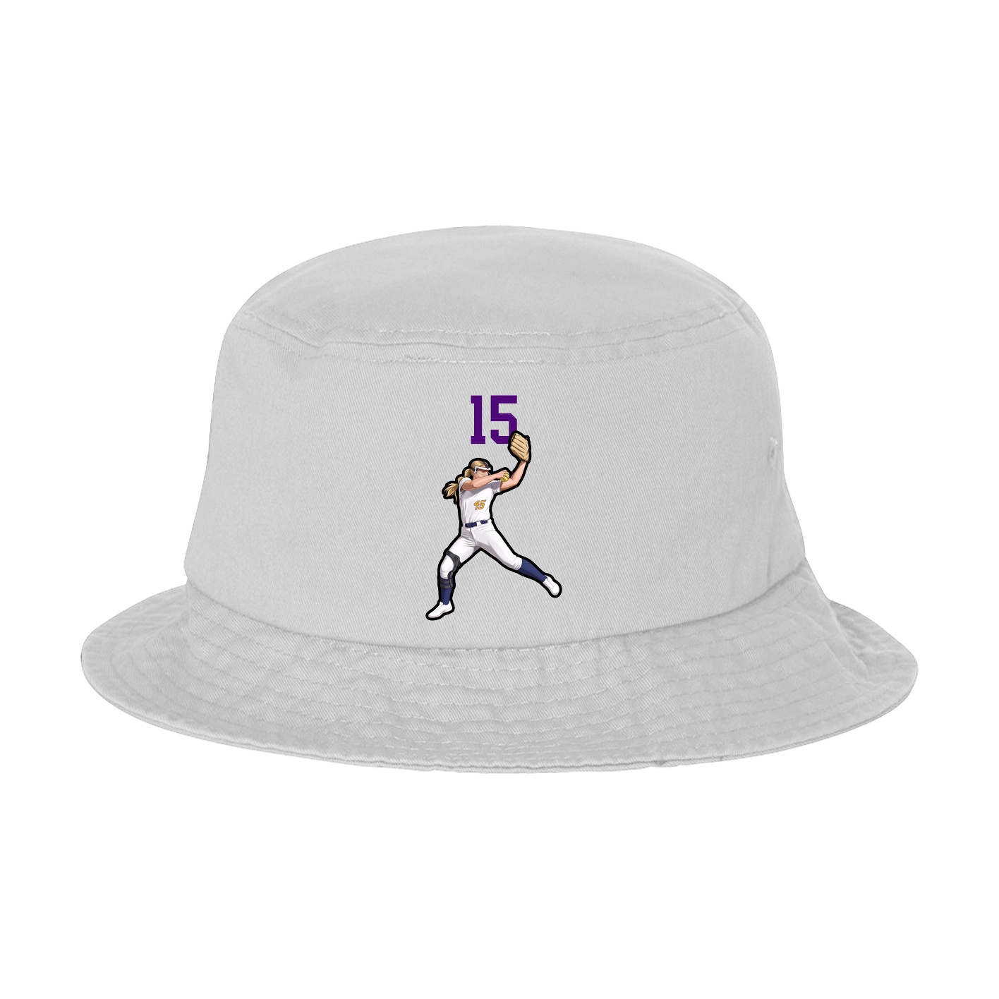 Bucket Cap — Number Top in White