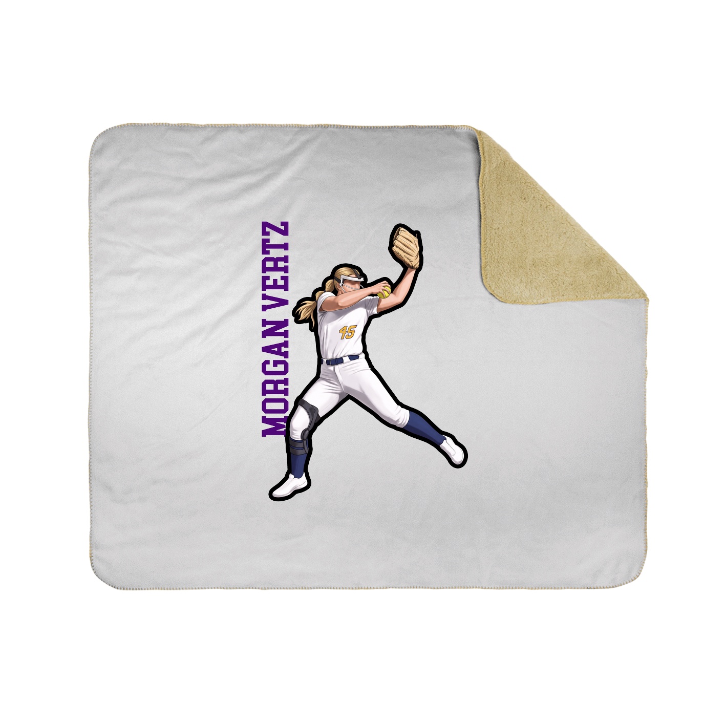 Throw Blanket — Name Vertical in White