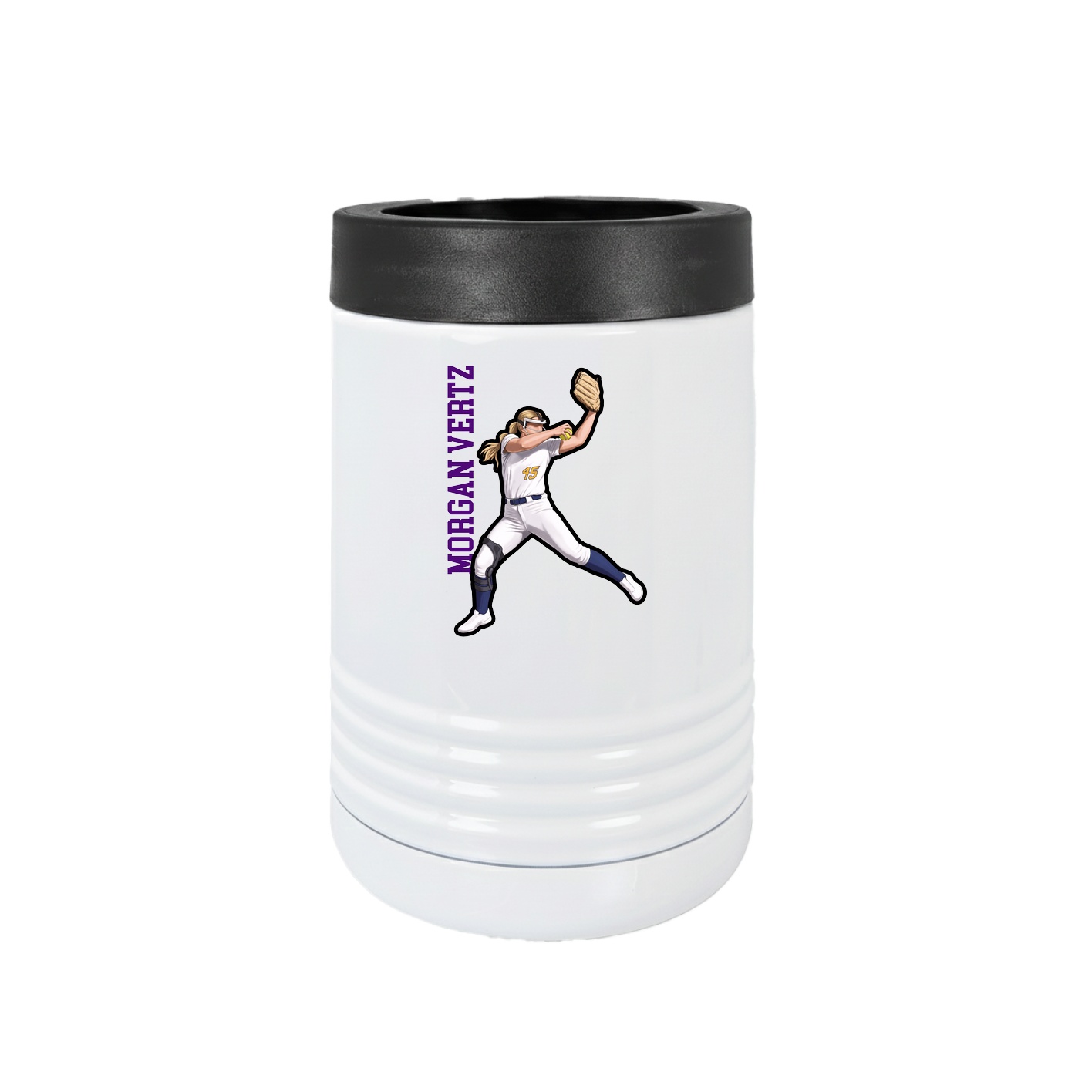 Beverage Holder — Name Vertical in White
