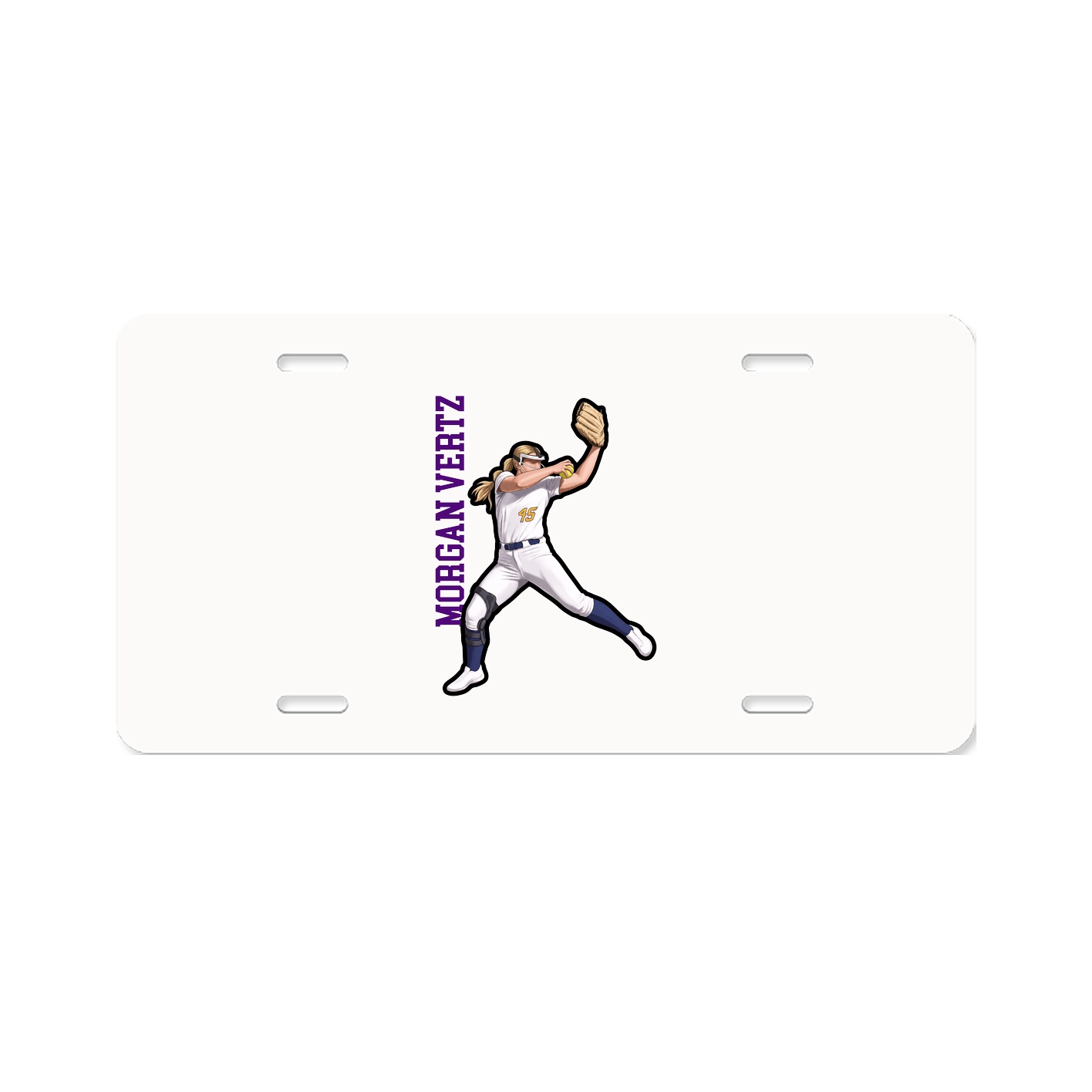 License Plate — Name Vertical in Classic