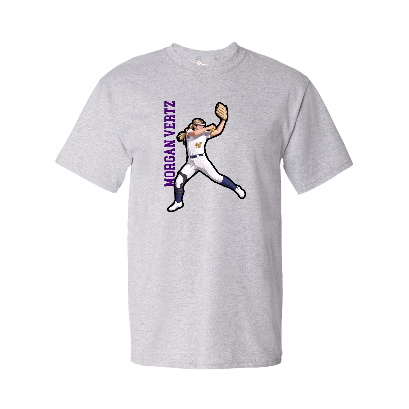 Youth Tee — Name Vertical in Grey