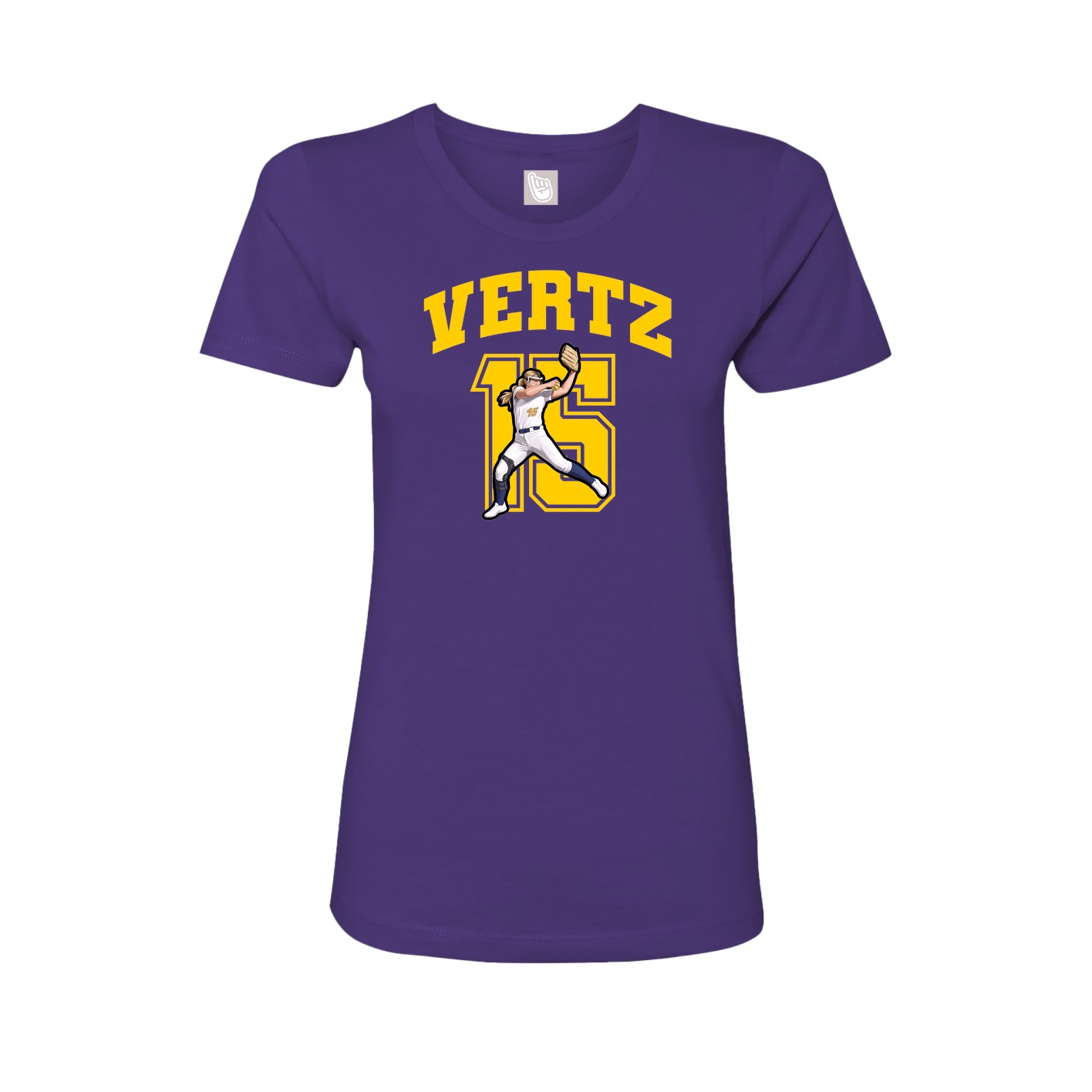 Fitted Women's Tee — Number in Purple