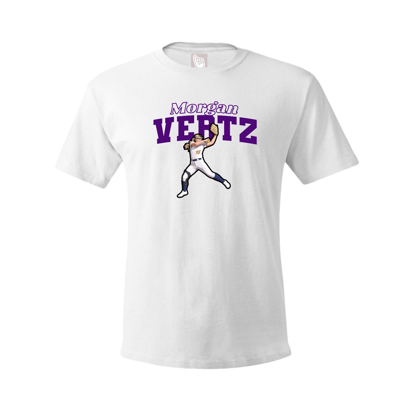 Youth Tee — Name Arch in White