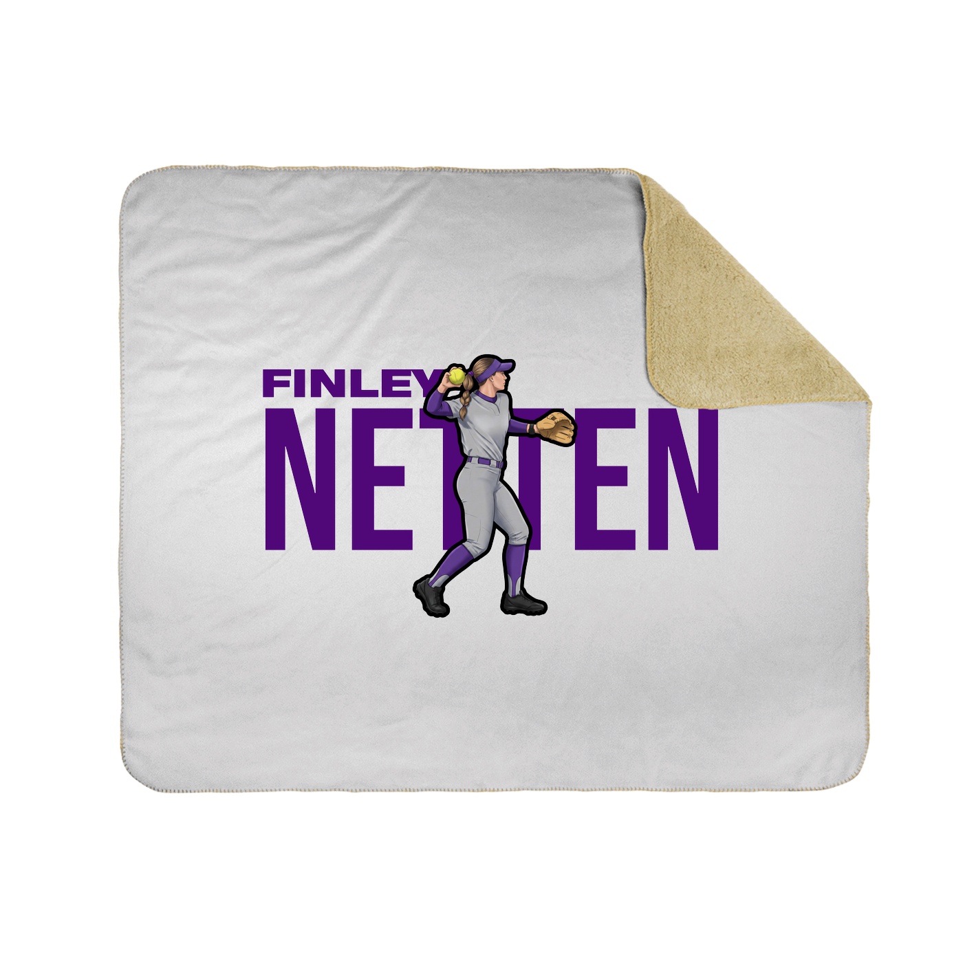 Throw Blanket — Player Name in White
