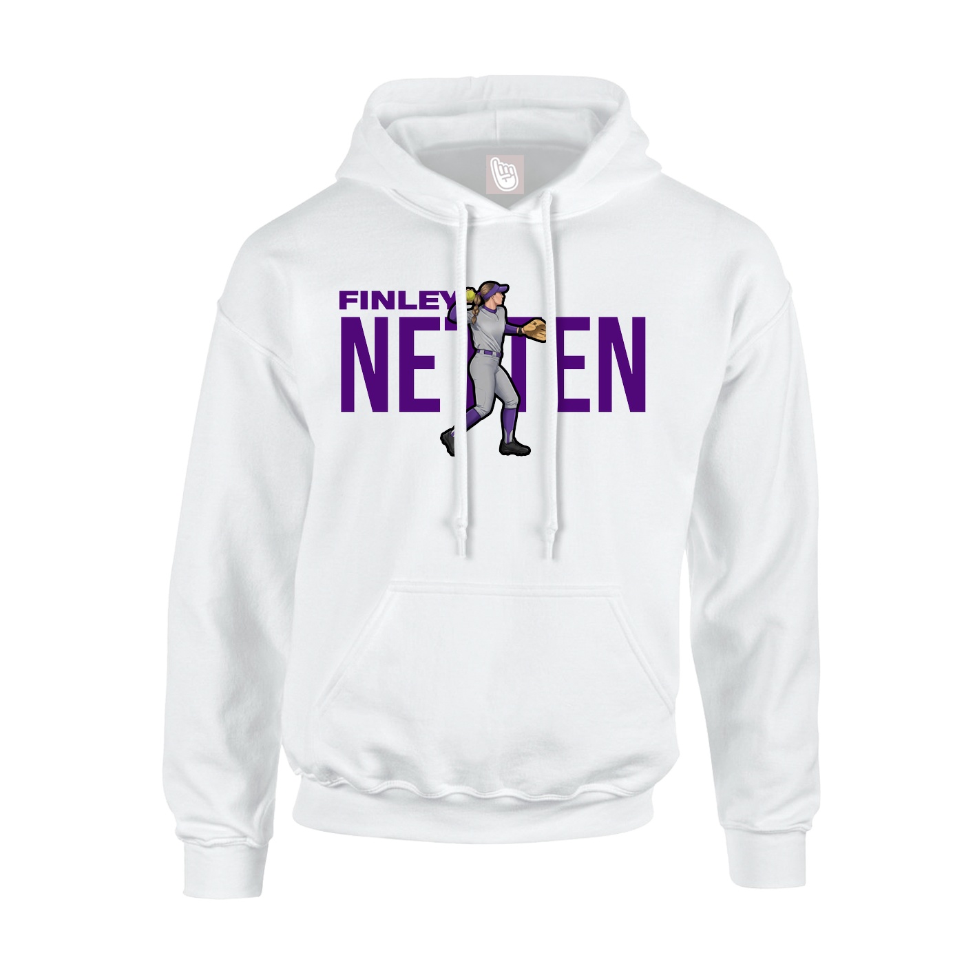 Youth Hoodie — Player Name in White