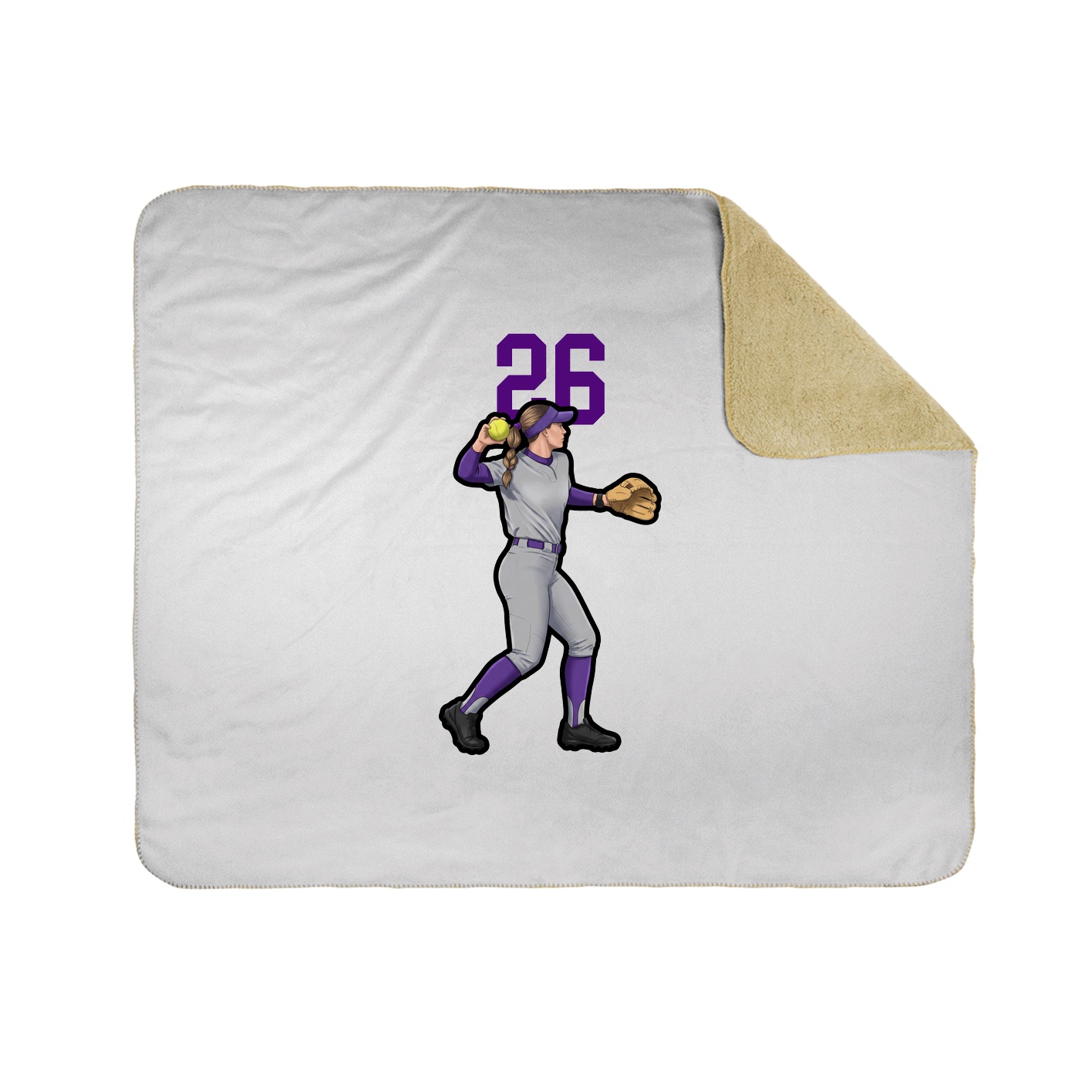 Throw Blanket — Number Top in White