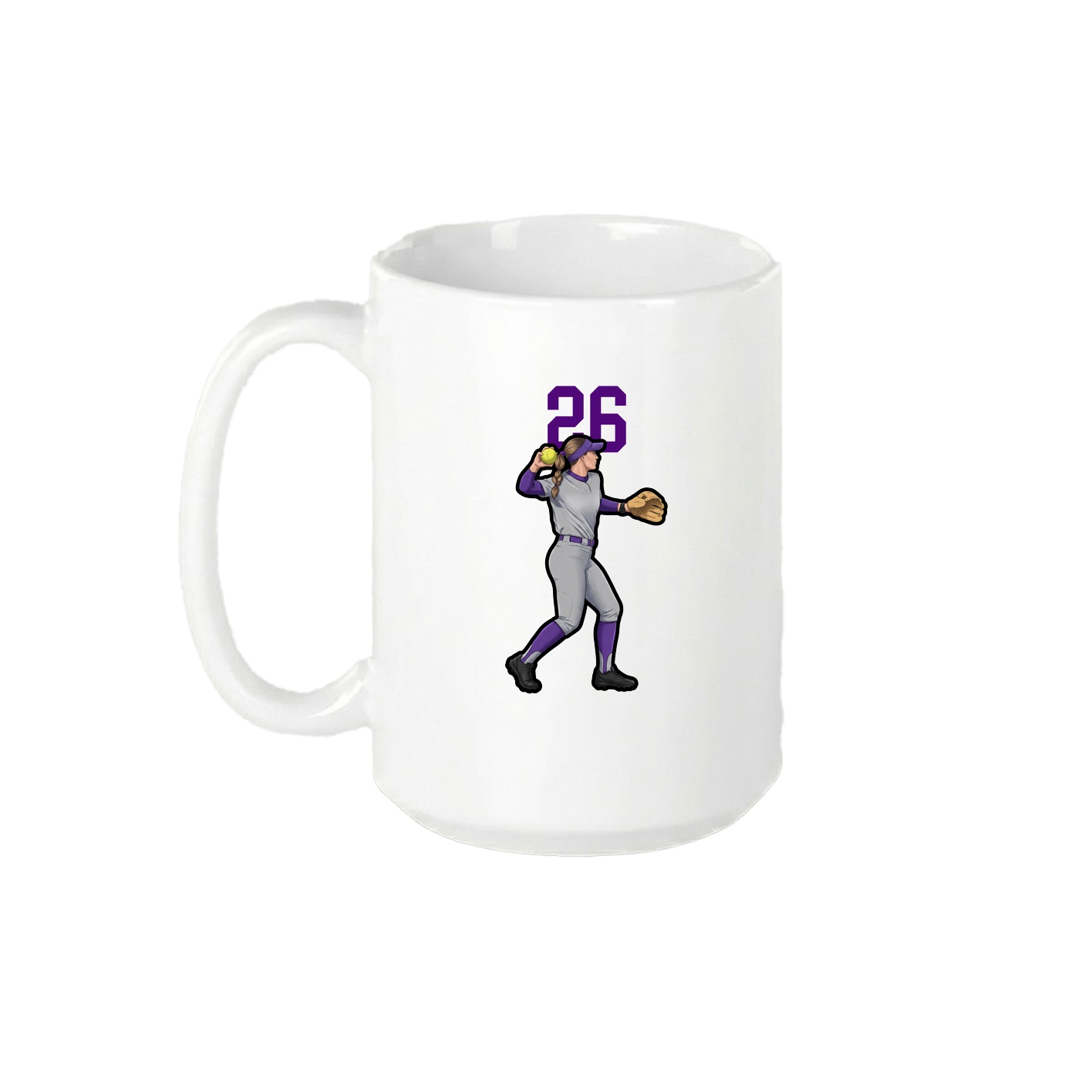 15oz Coffee Mug — Number Top in White