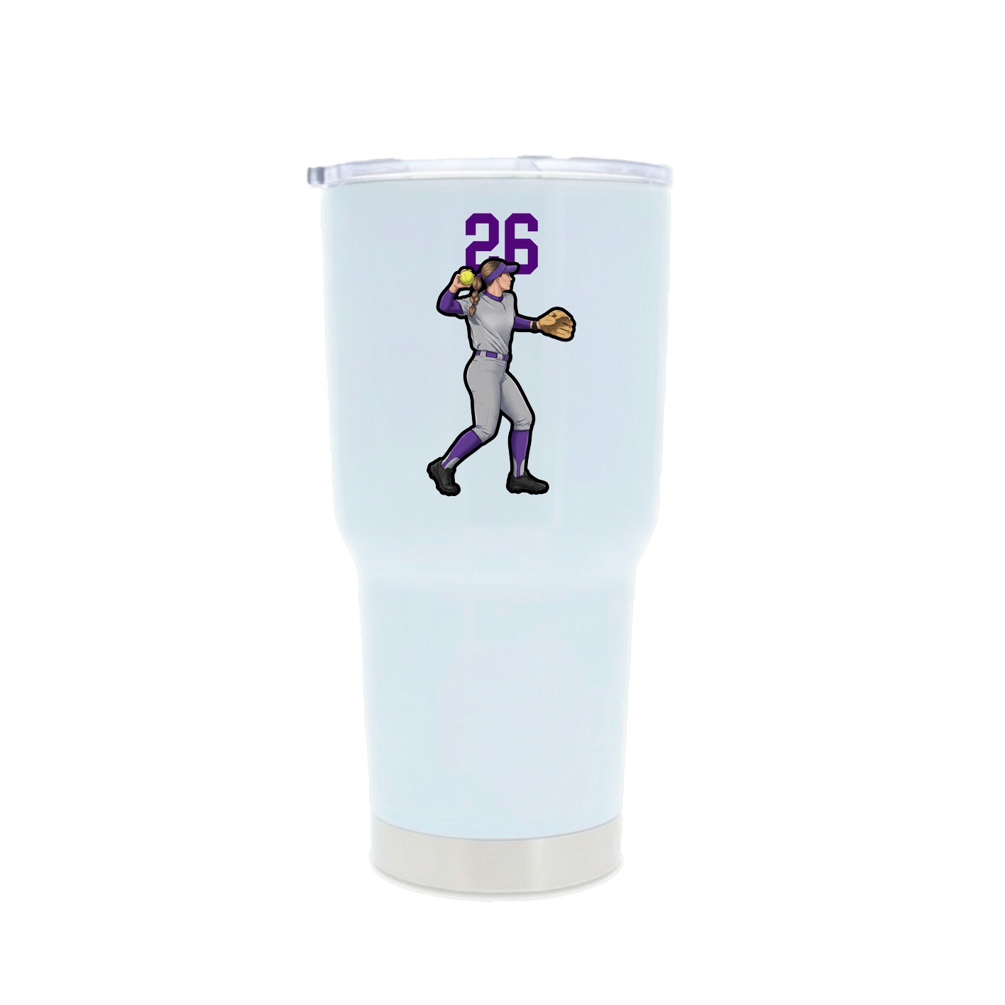 30oz Stainless Steel Tumbler — Number Top in White