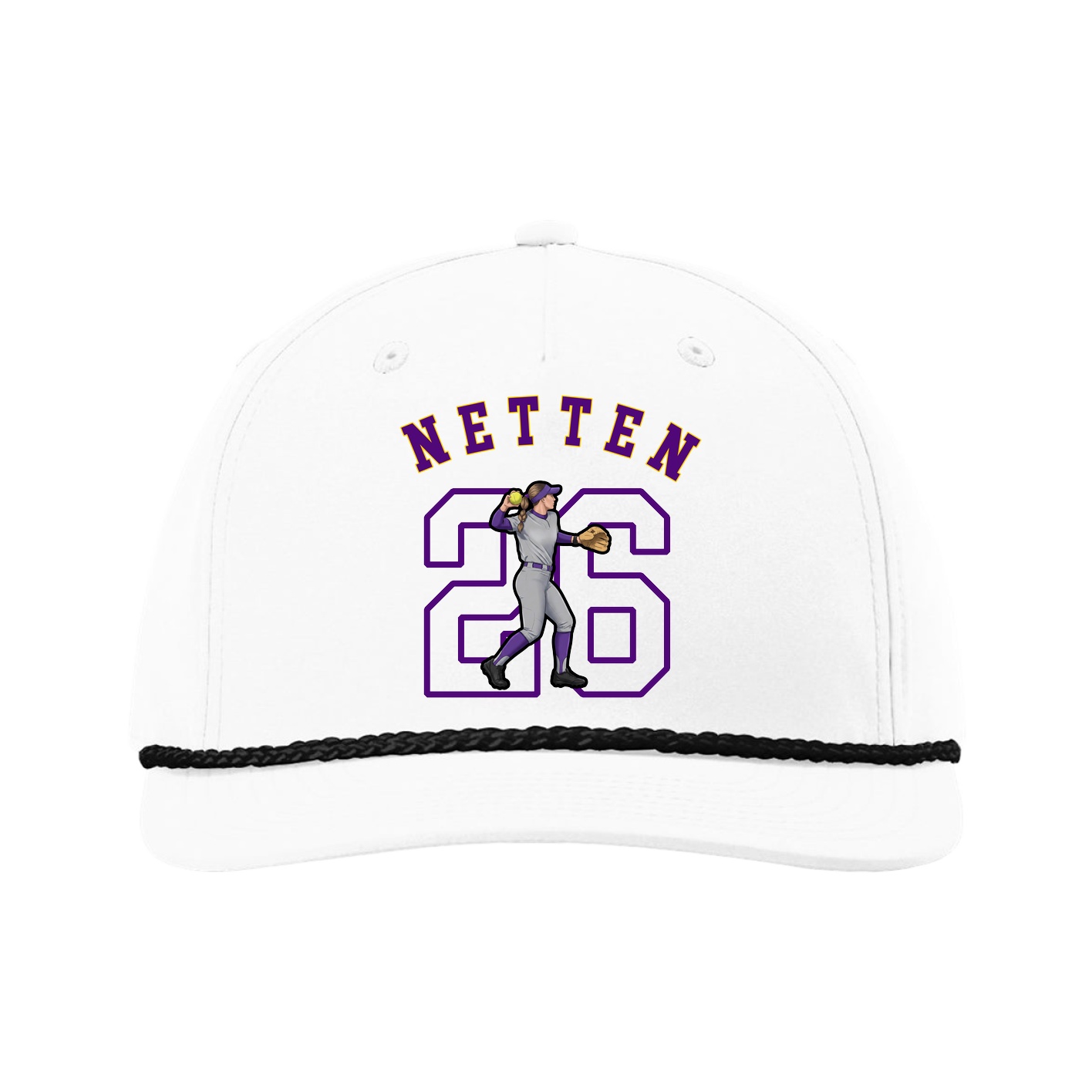 Five-Panel Classic Rope Cap — Shirsey Arch in White
