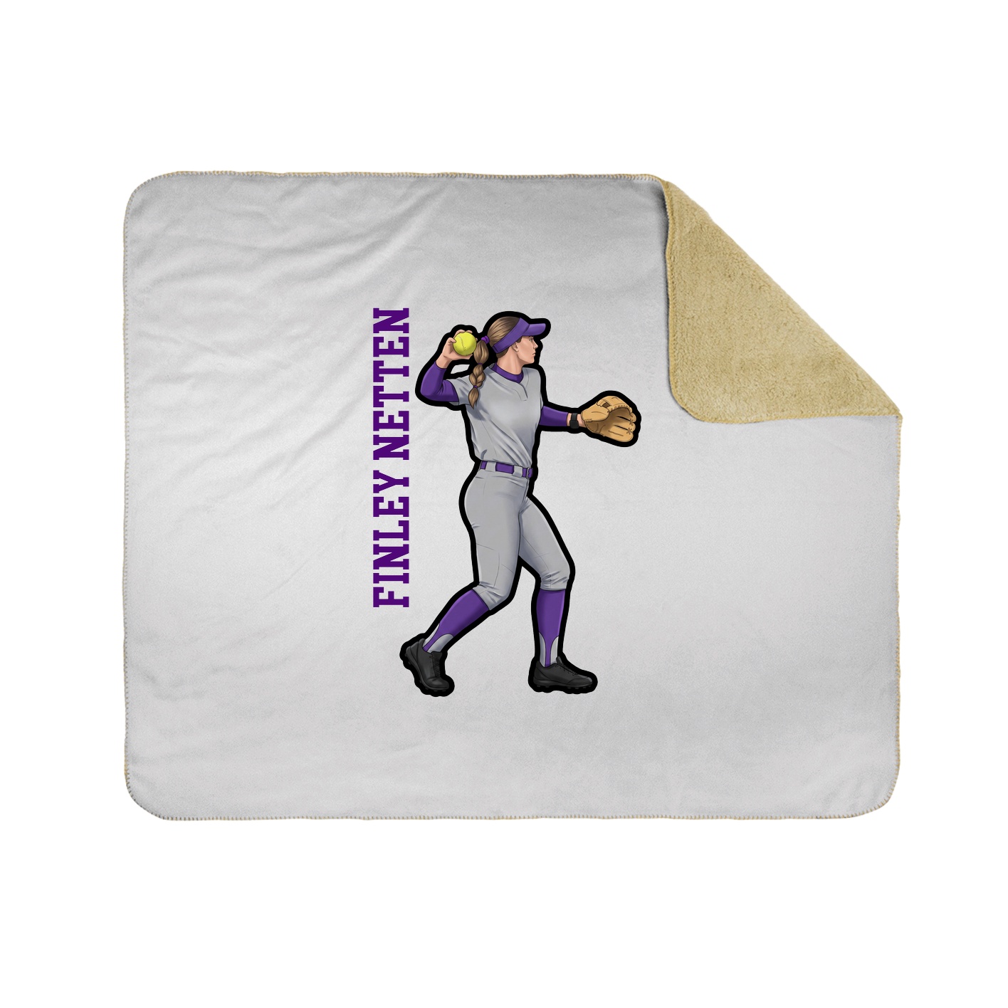 Throw Blanket — Name Vertical in White