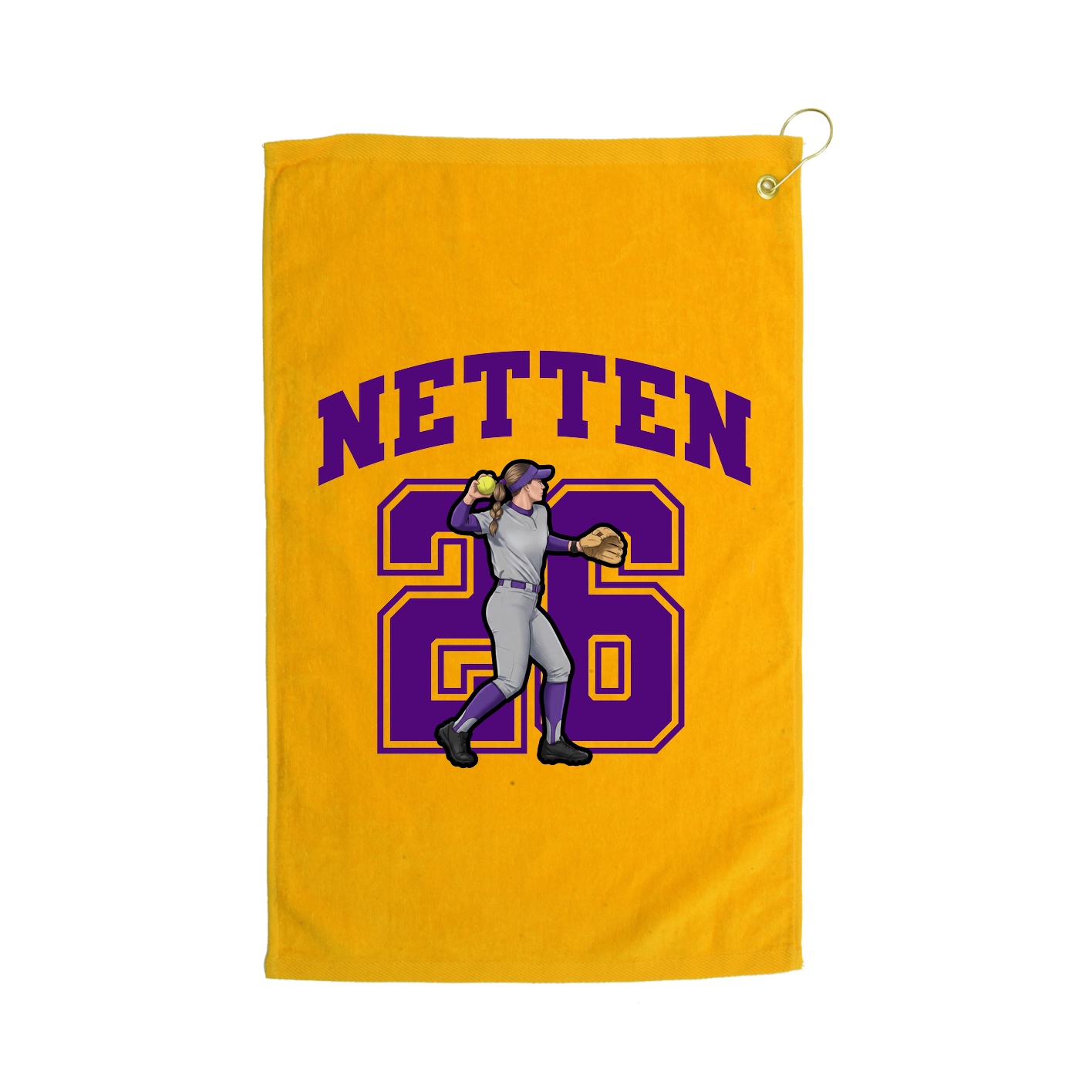 Golf Towel — Number in Gold