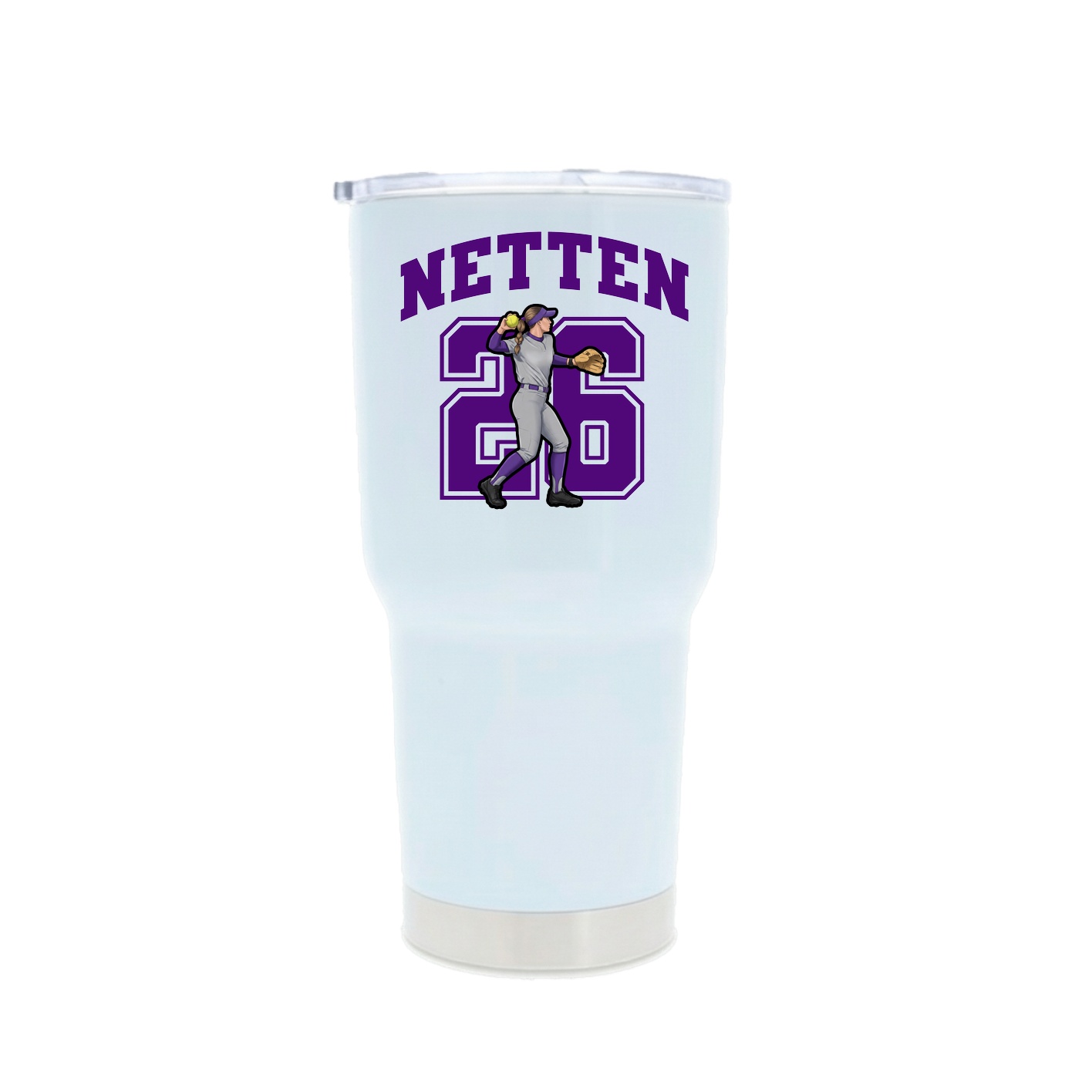 30oz Stainless Steel Tumbler — Number in White