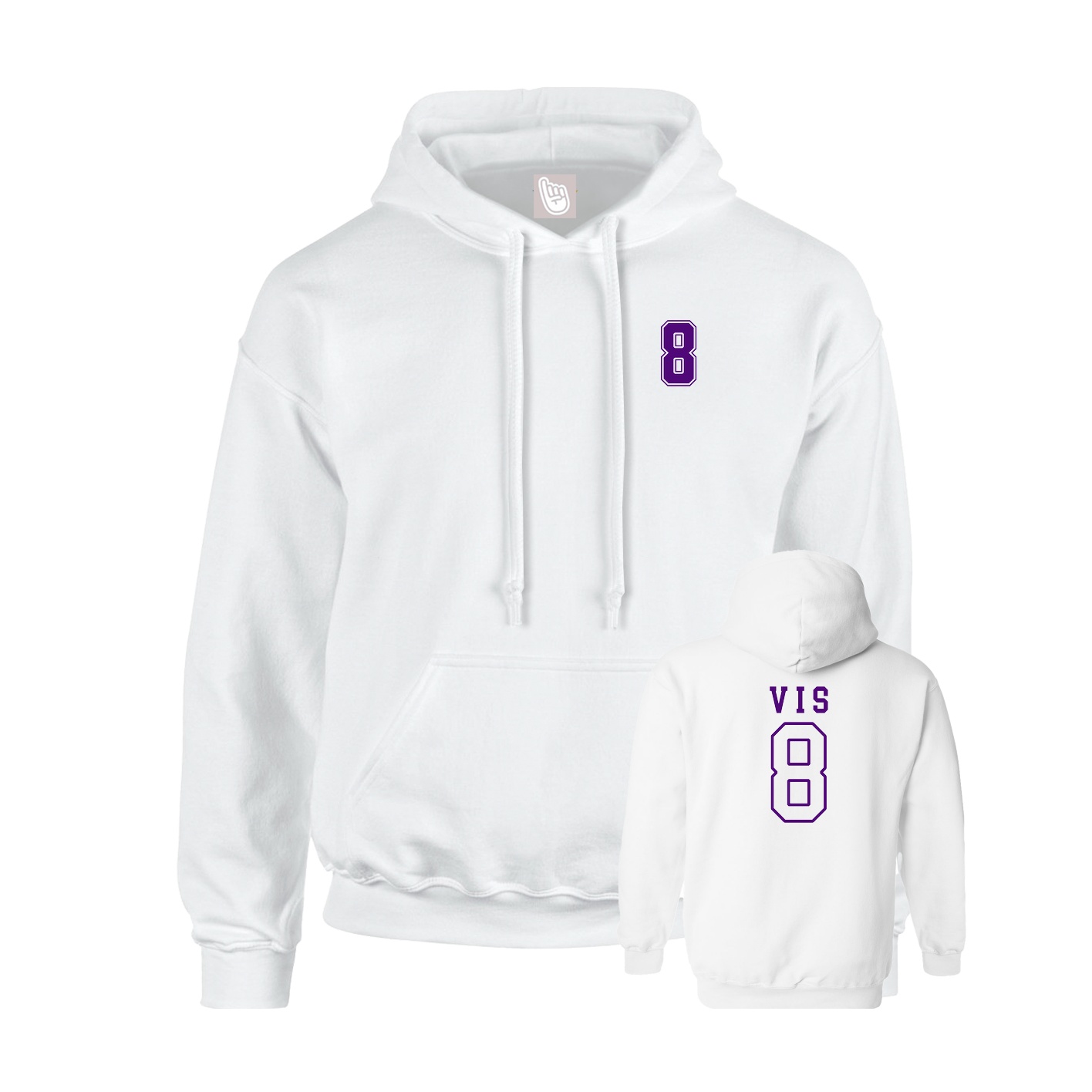 Hoodie — Chest Back in White