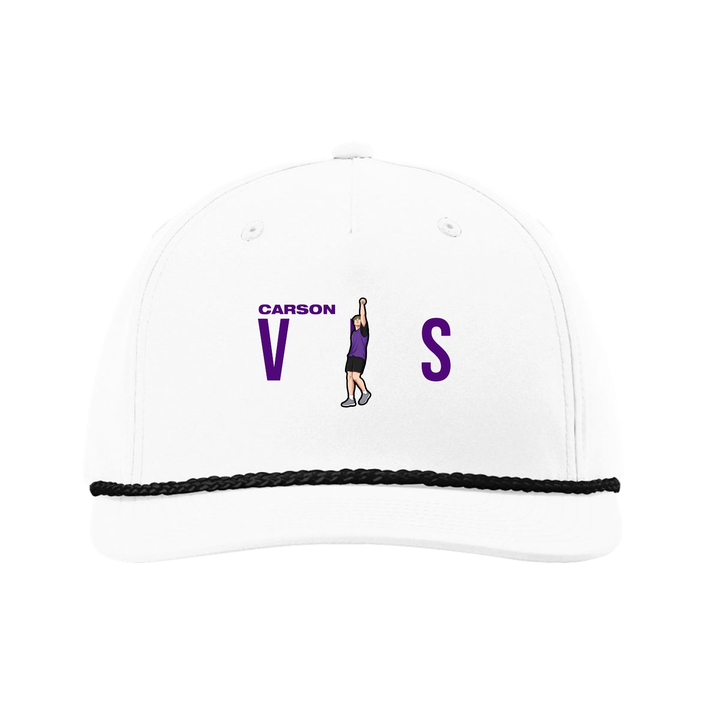 Five-Panel Classic Rope Cap — Player Name in White