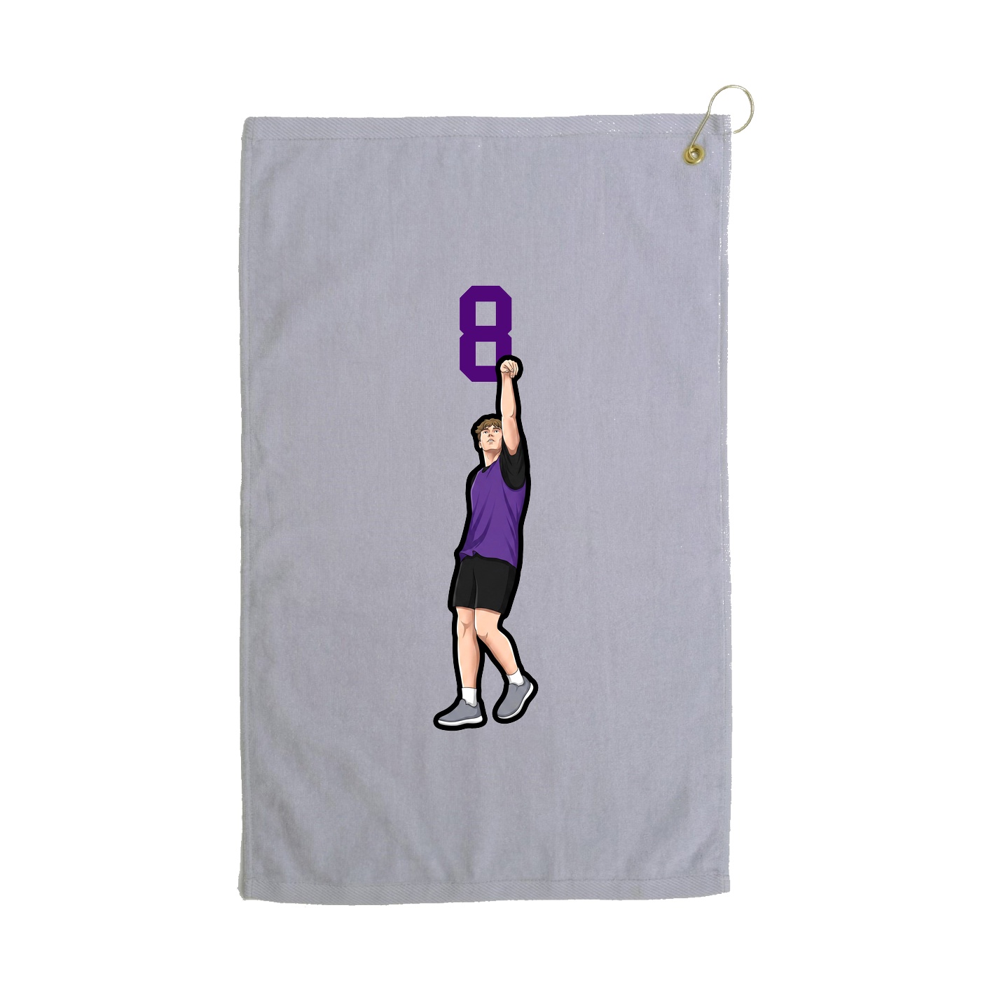 Golf Towel — Number Top in Grey