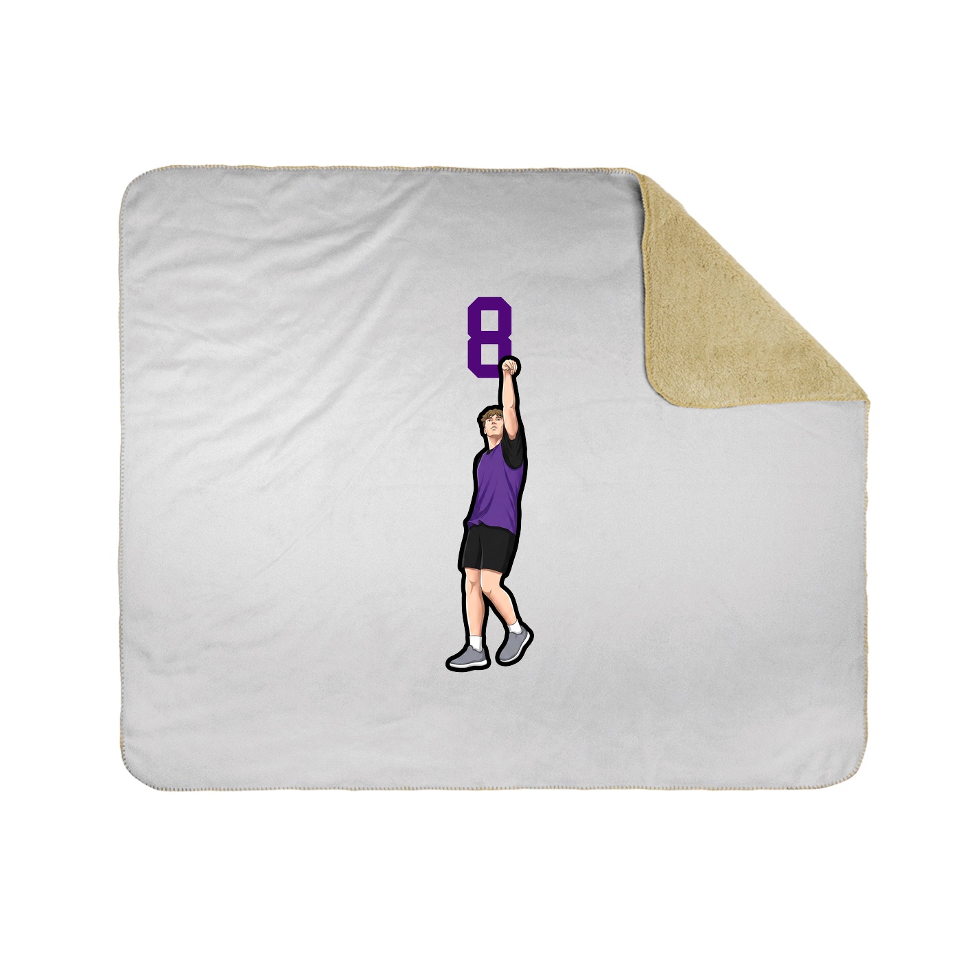 Throw Blanket — Number Top in White