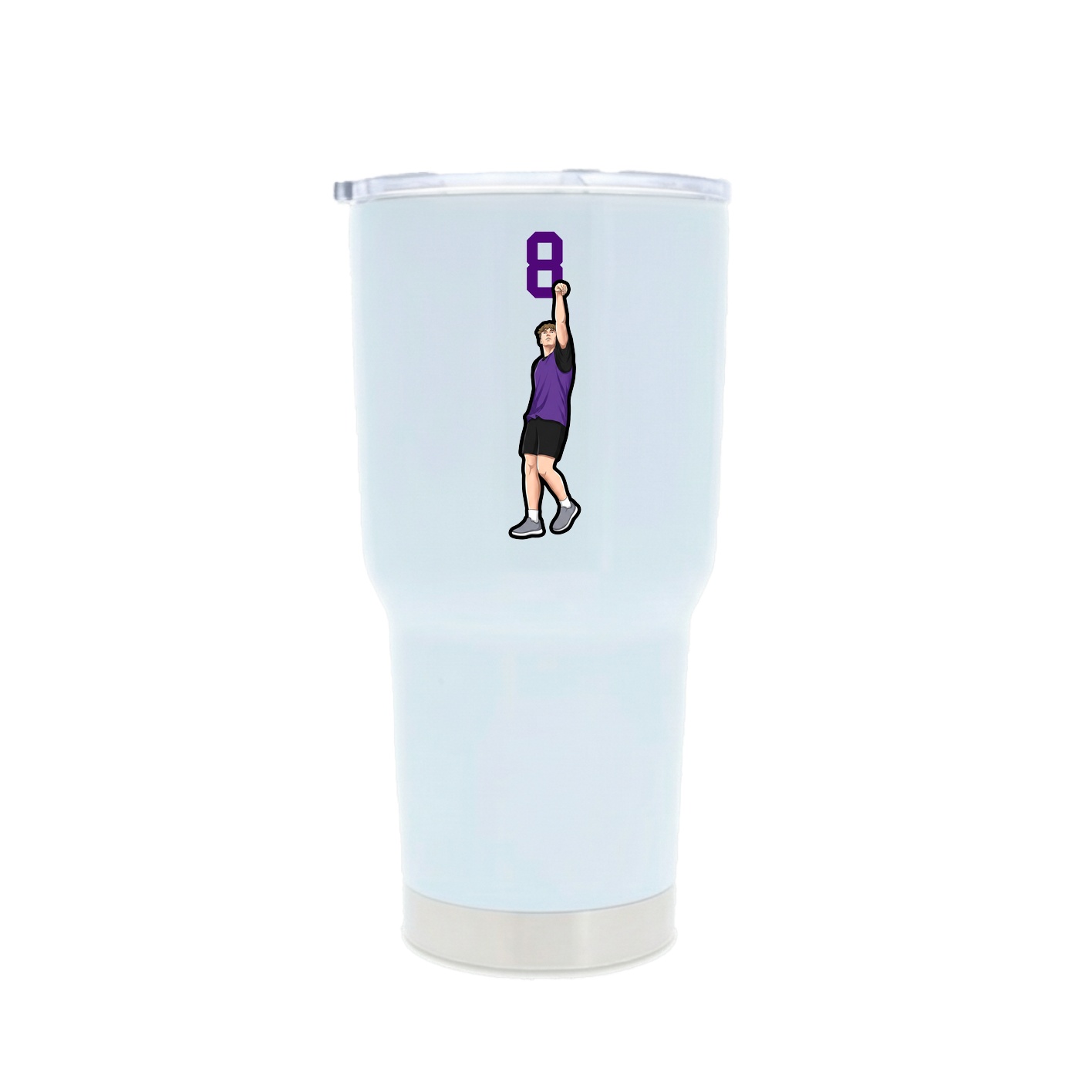 30oz Stainless Steel Tumbler — Number Top in White
