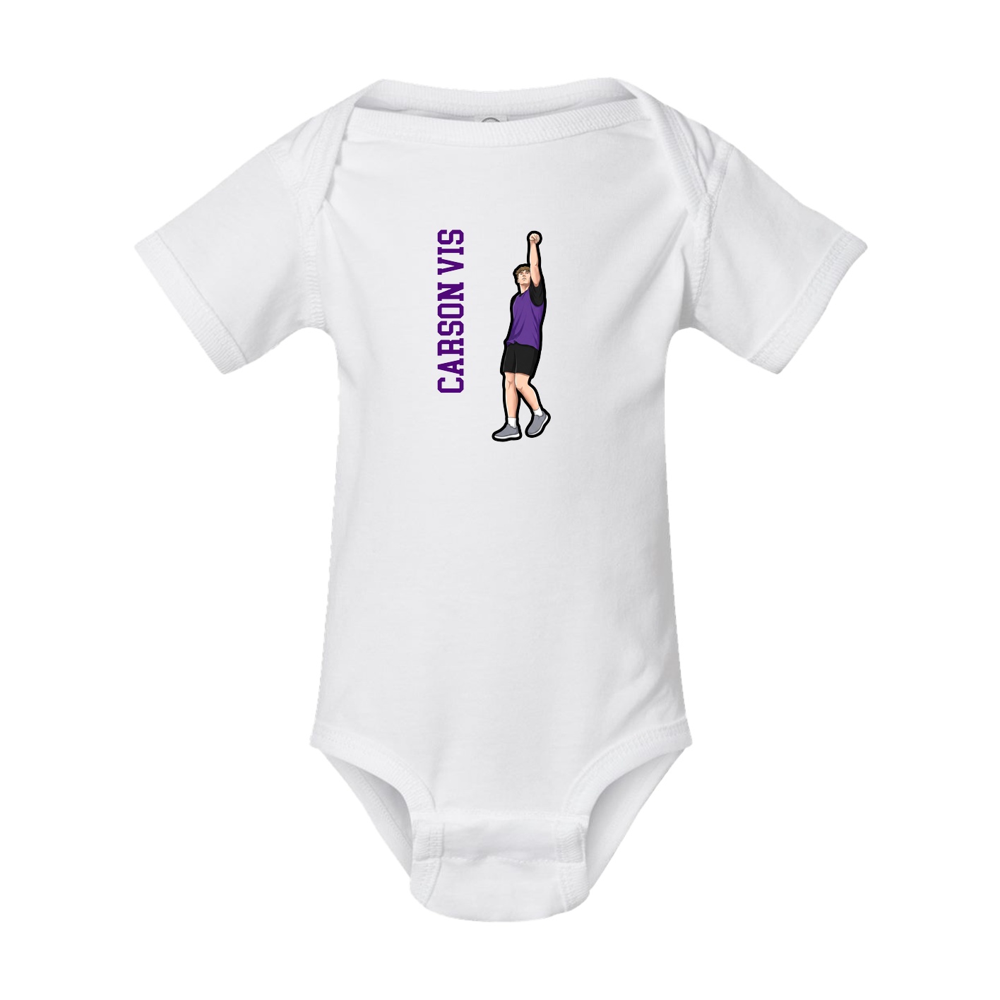 Baby Onesie — Name Vertical in White