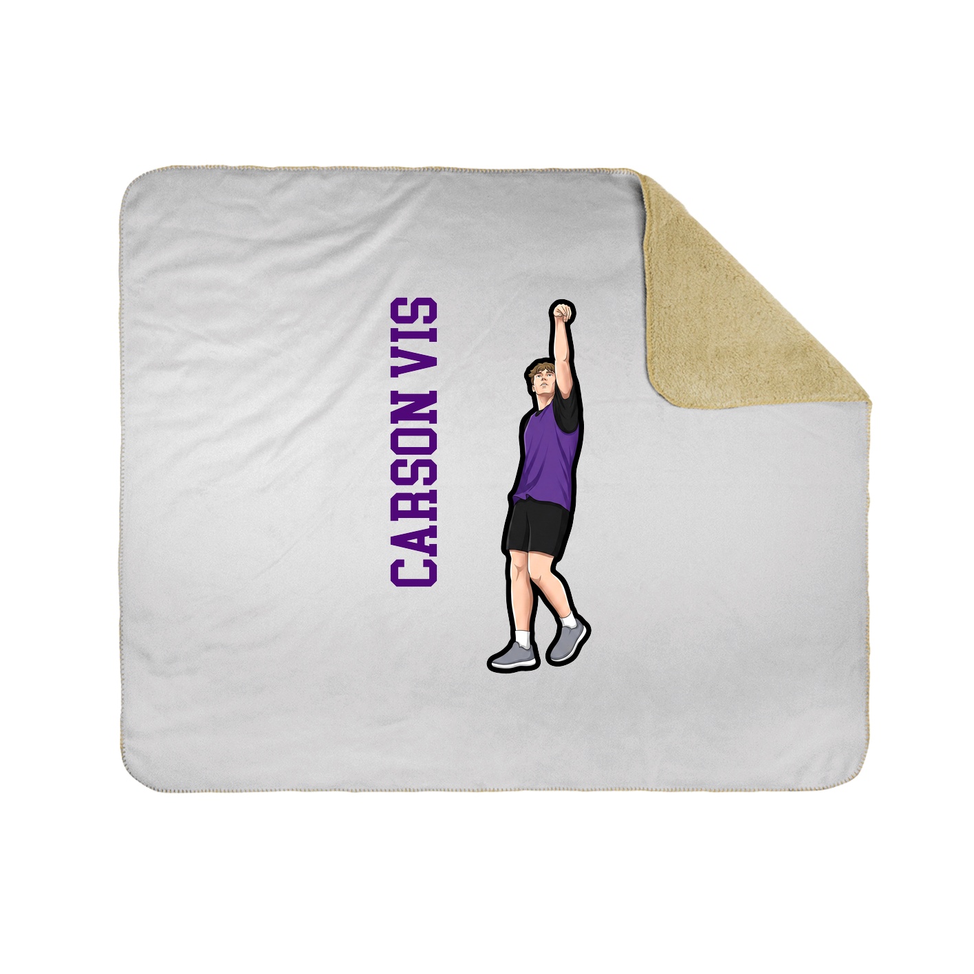 Throw Blanket — Name Vertical in White