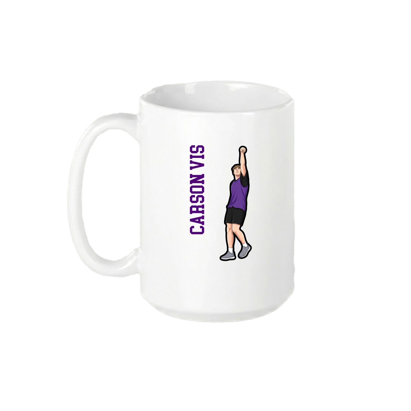 15oz Coffee Mug — Name Vertical in White