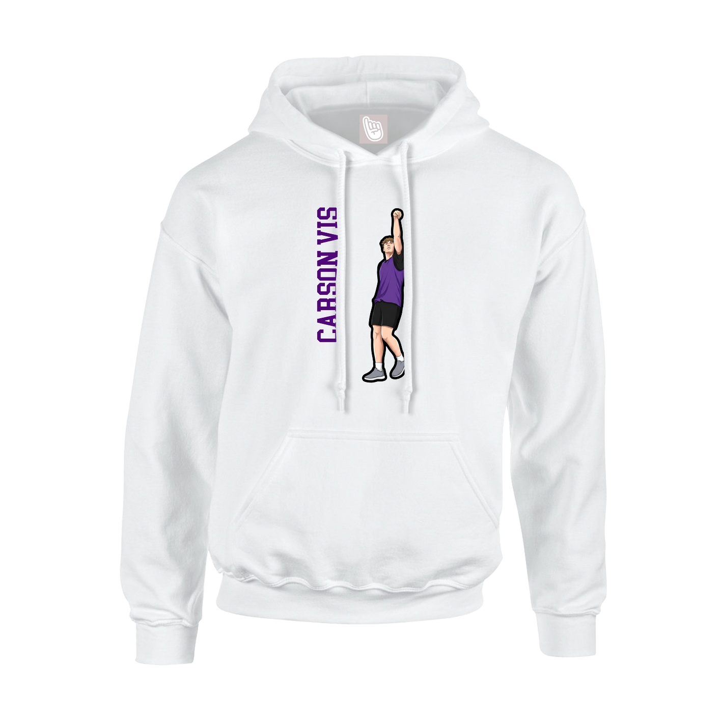 Youth Hoodie — Name Vertical in White