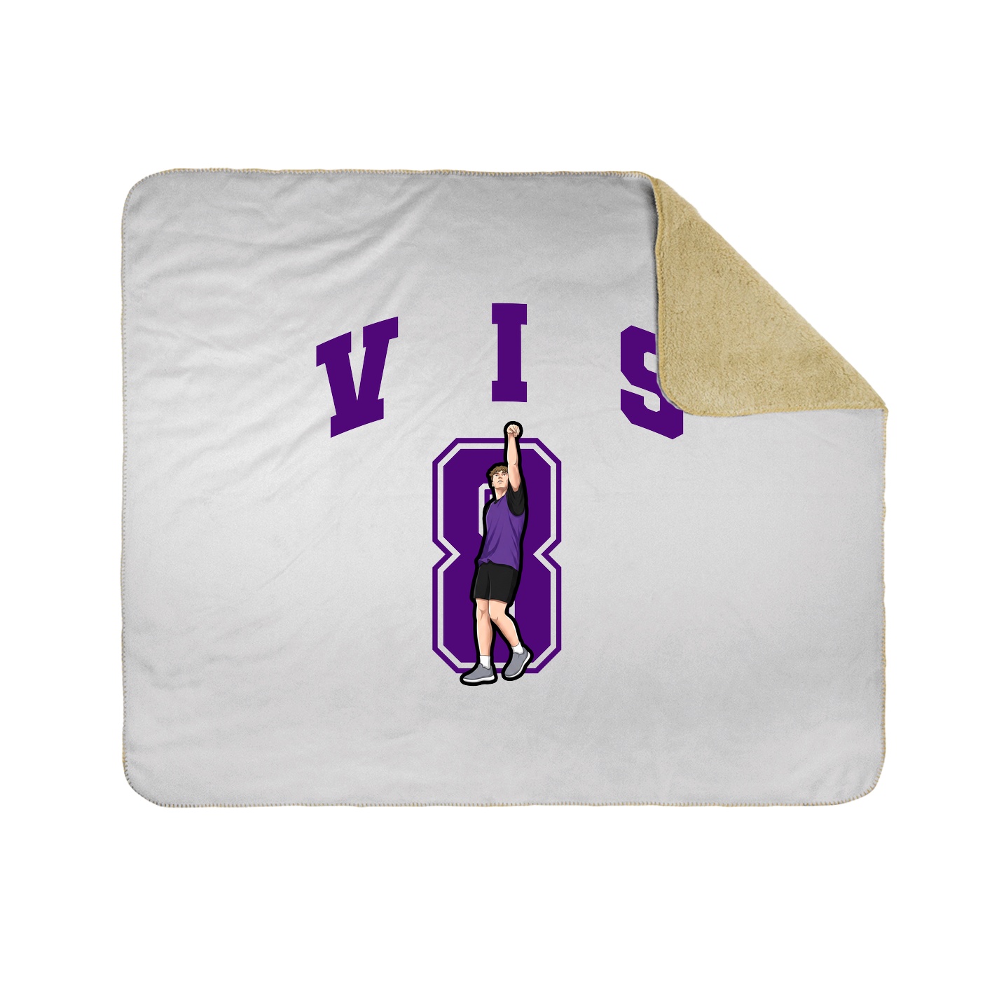 Throw Blanket — Number in White