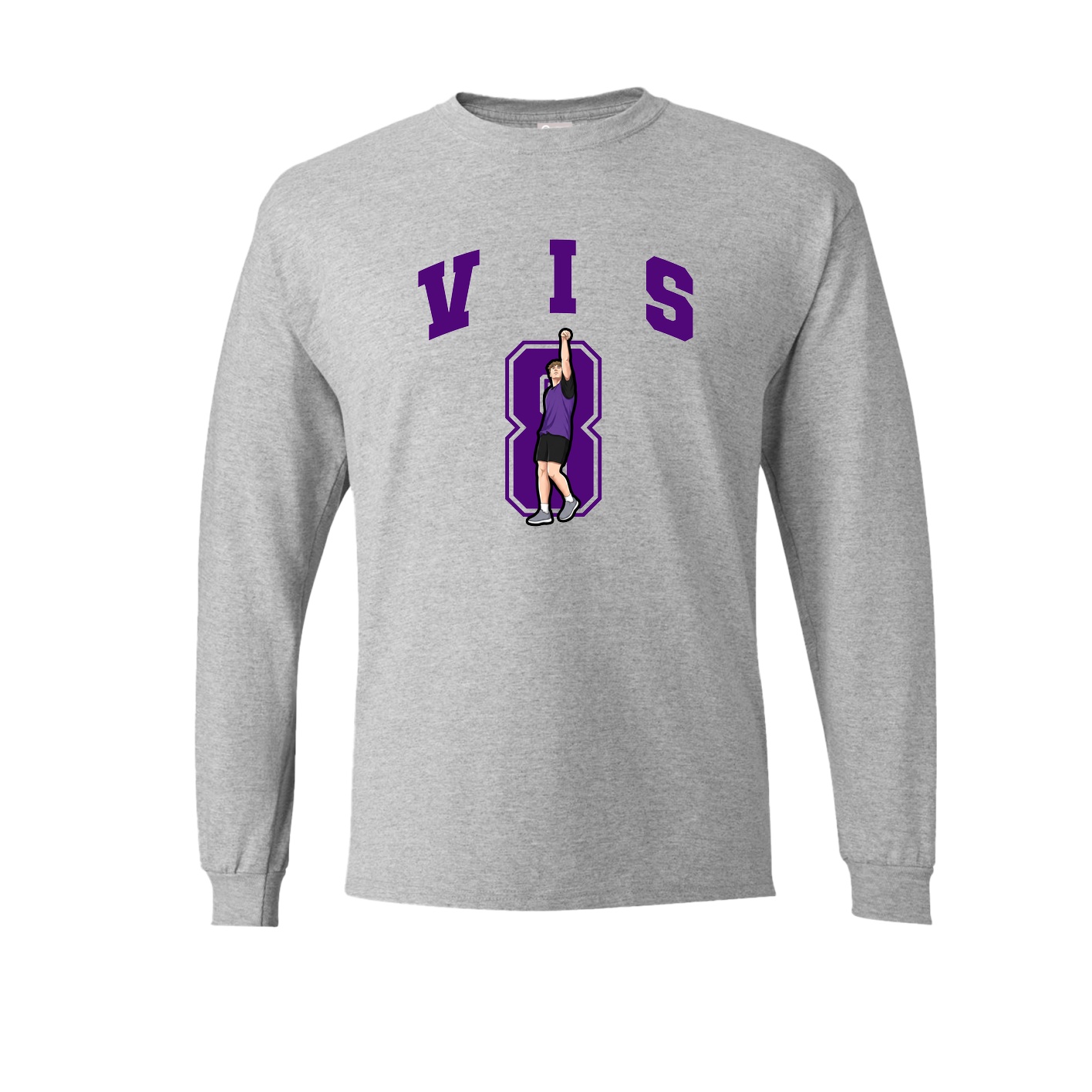 Long Sleeve Tee — Number in Grey