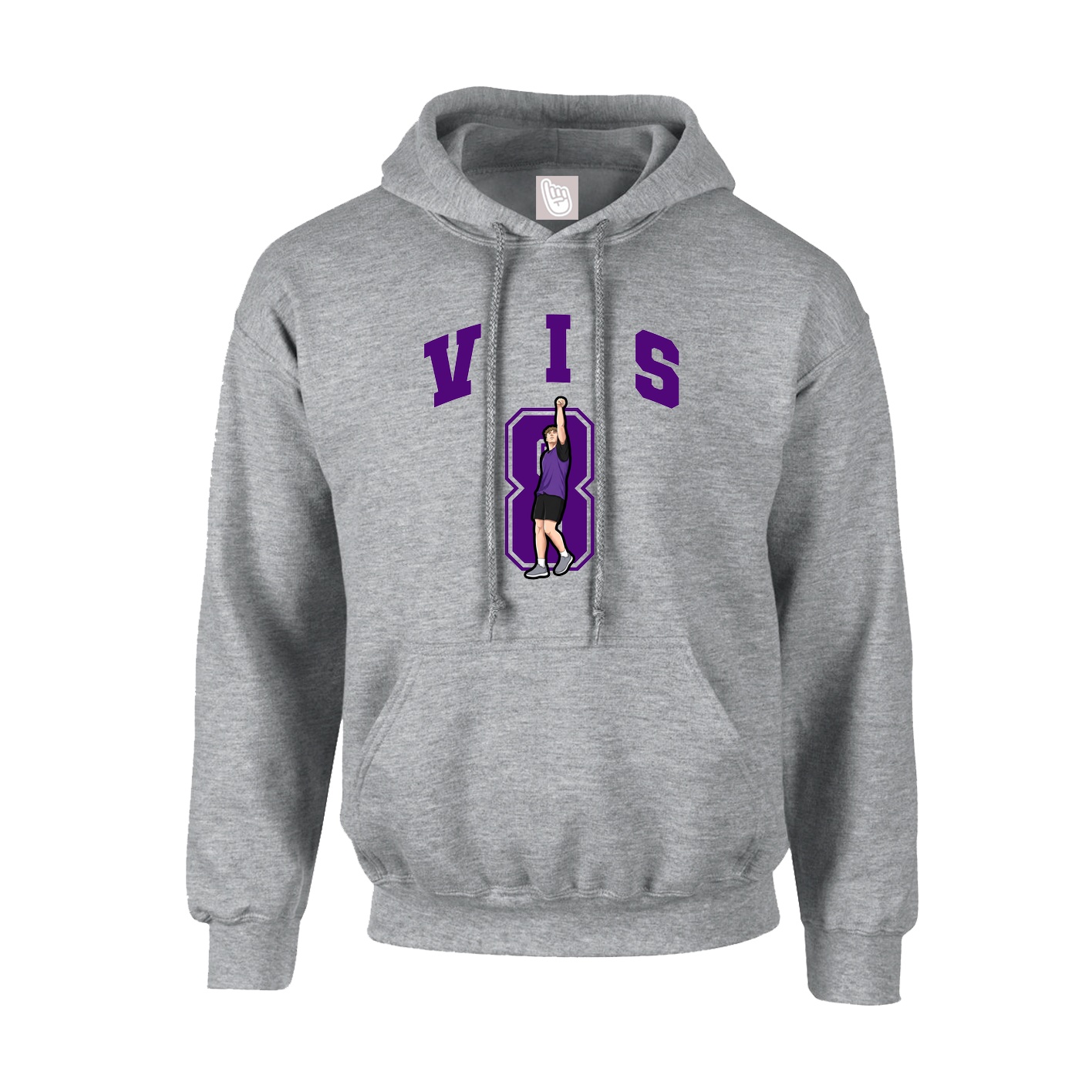 Youth Hoodie — Number in Grey