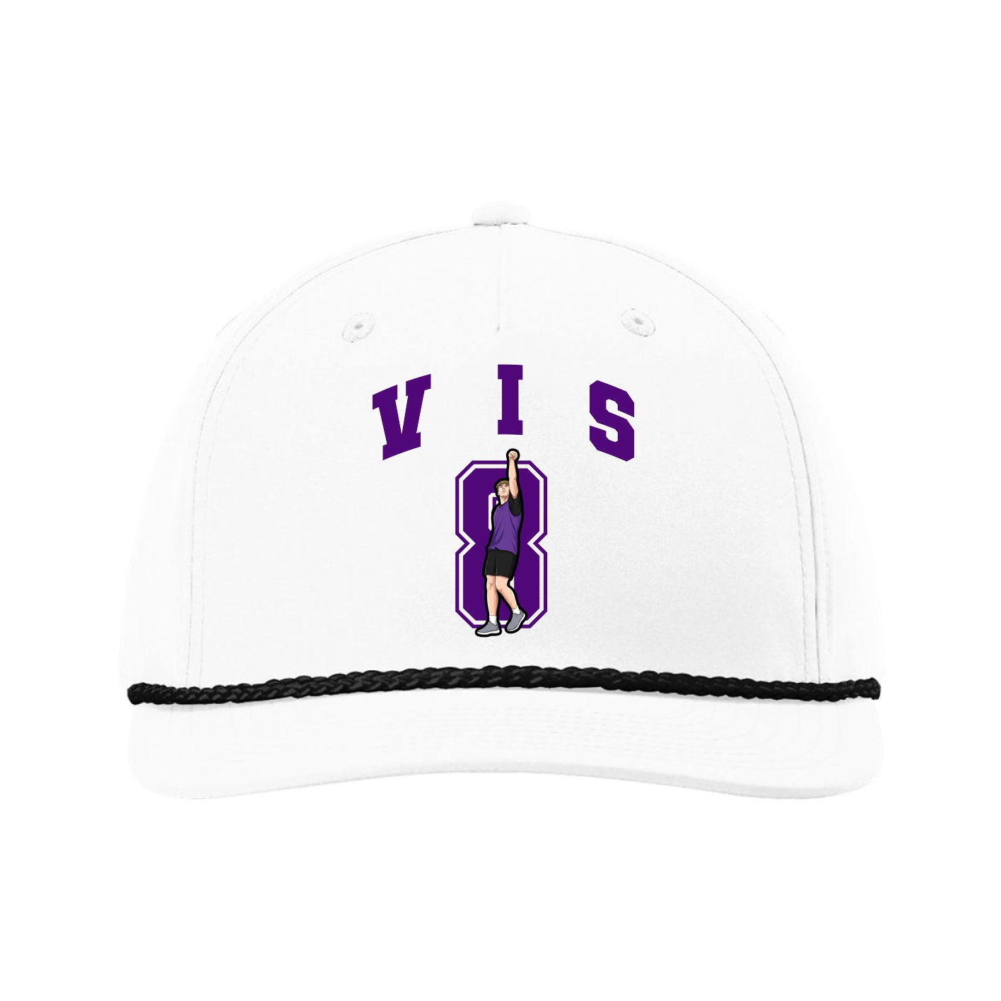 Five-Panel Classic Rope Cap — Number in White