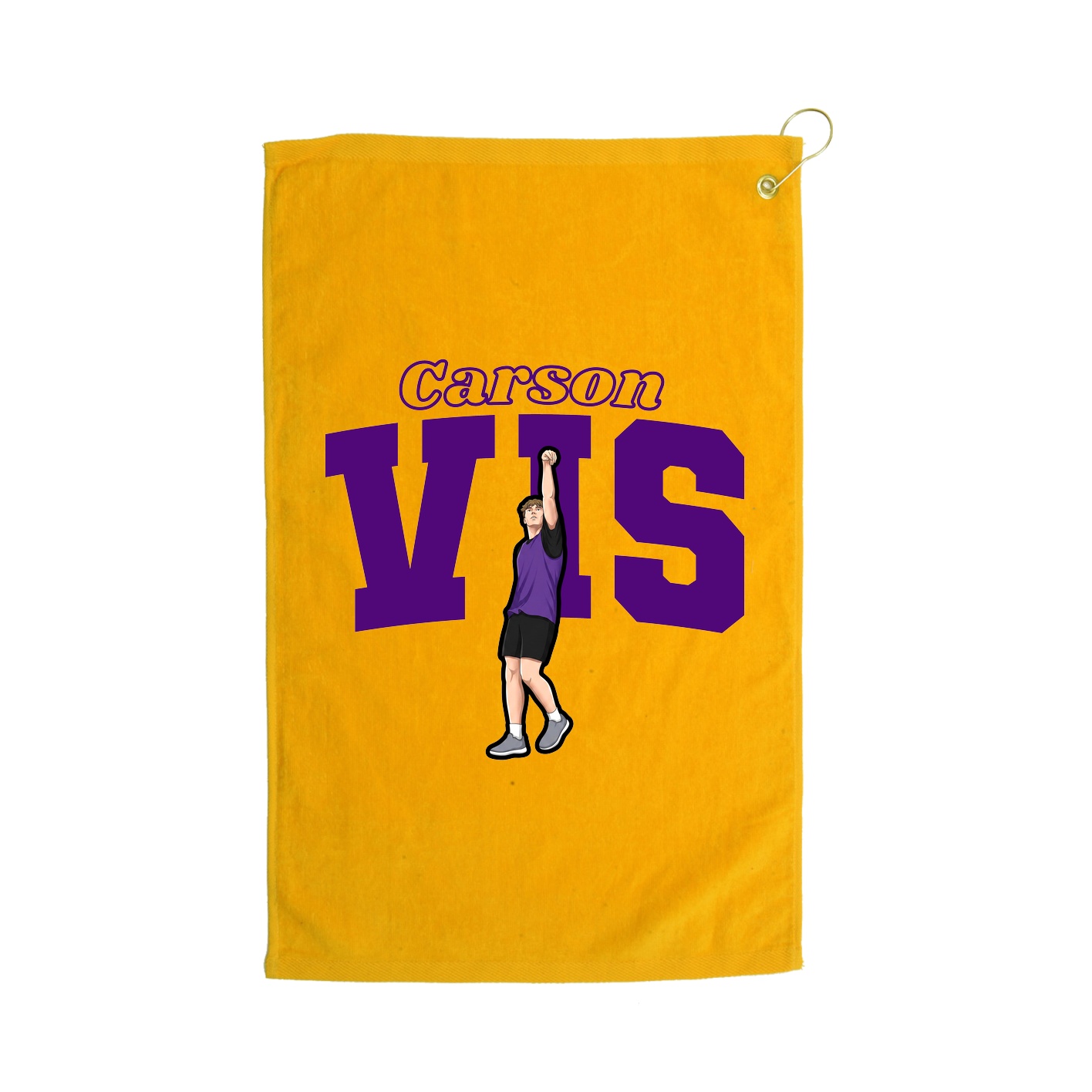 Golf Towel — Name Arch in Gold